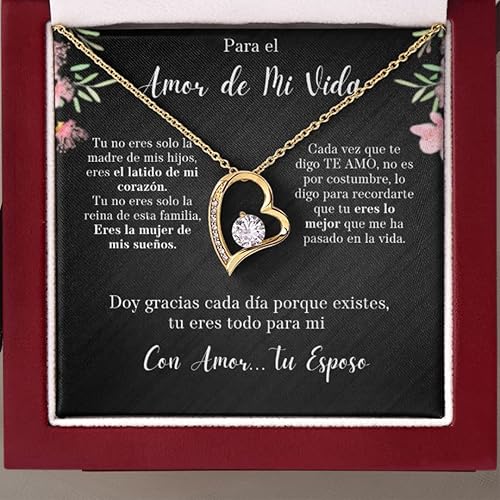 Regalo para El Amor De Mi Vida Regalo Para Esposa Aniversario De Matrimonio Collar De Corazon Joya Para Mujer Regalo De Esposa Con Caja De Regalo Y