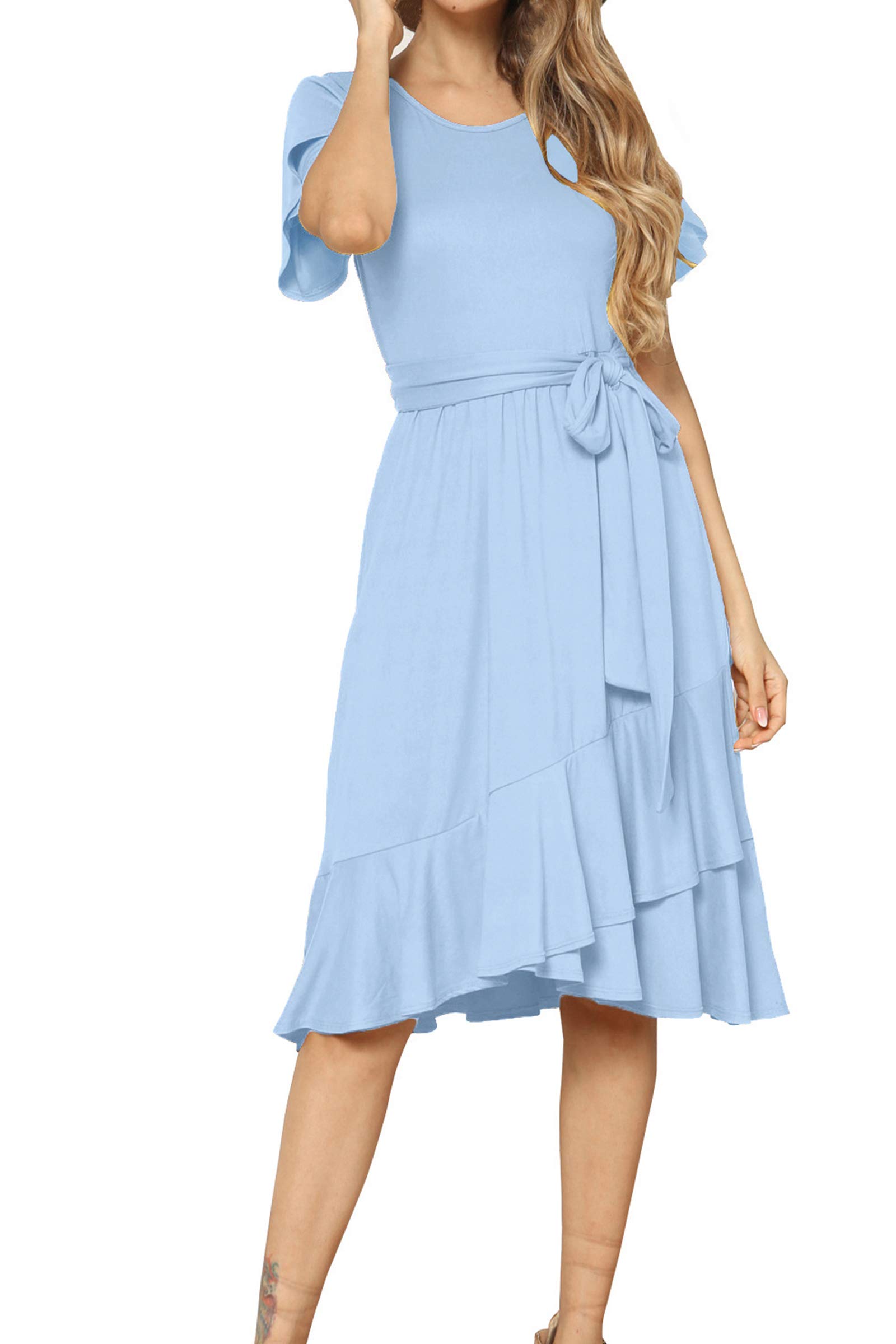 Buy levaca Women's Plain Casual Flowy 