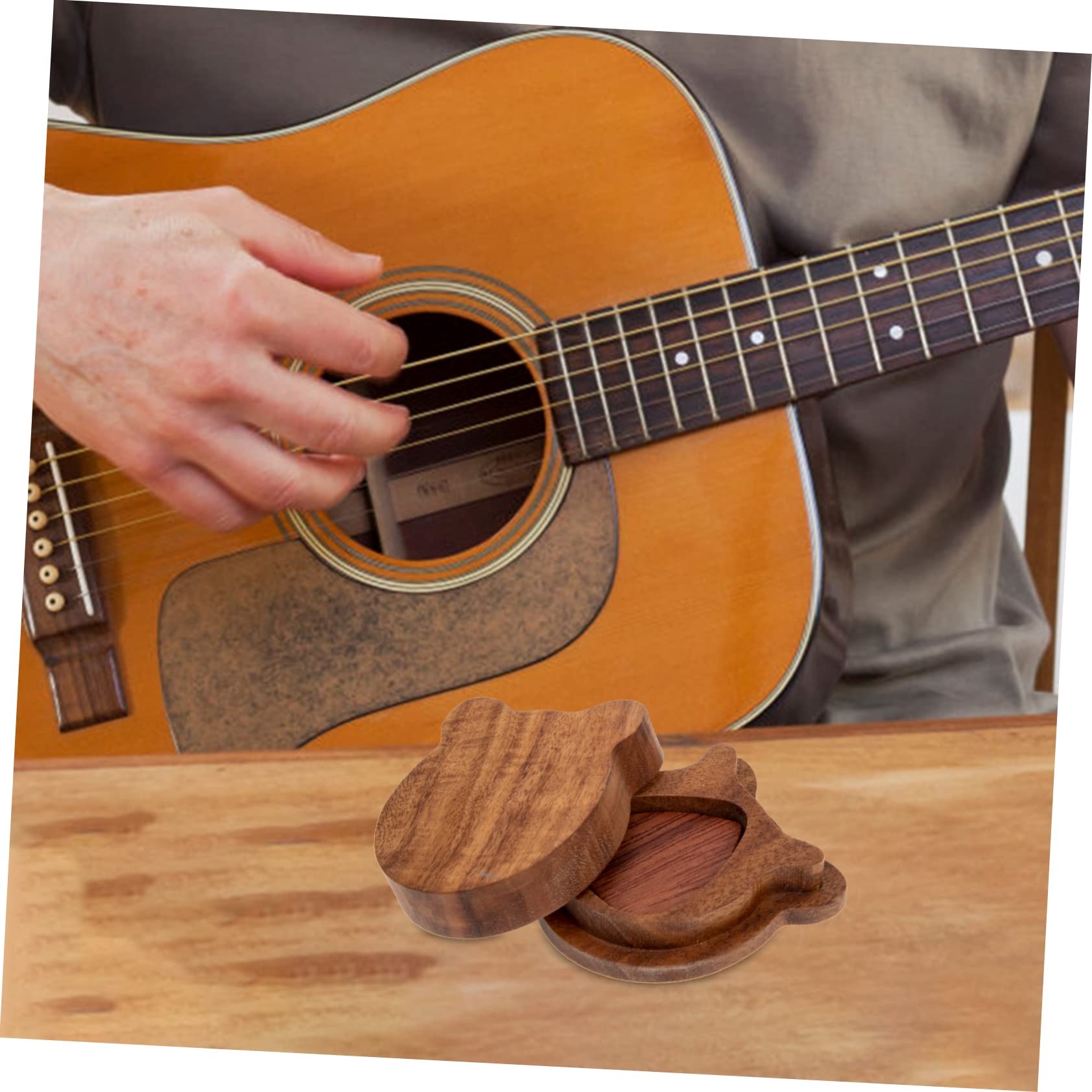 VICASKY 5sätze Praktisches Set Aus Holz-Gitarren-Picks Mit Für Gitarristen Schützt Die Finger Und Sorgt Für Einen Klaren Leicht Und Tragbar Für Folk-Gitarre