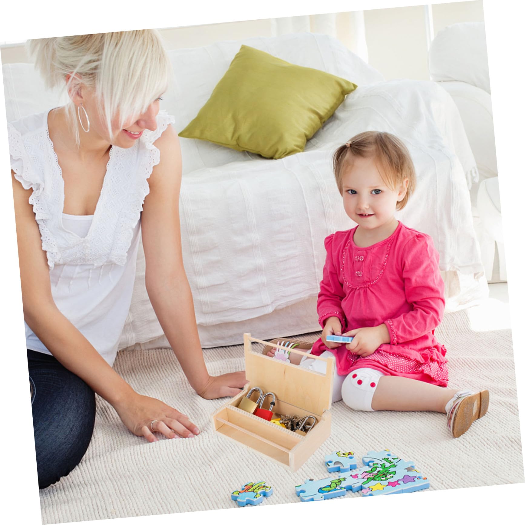 Gioco Lucchetti e Chiavi Montessori in Legno e Metallo | Ragazzo Ragazza e Toddlers, Gioco Educativo Meccanismi di Chiusura, Interazione Genitore-figlio