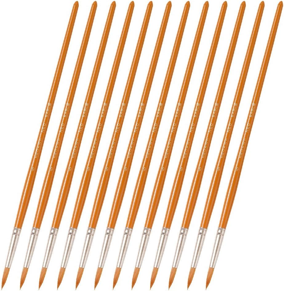 Van Gogh Neo Sebron Round Watercolor Brushes, No. 6, GNEO-WR #6 (12), 12 Pieces