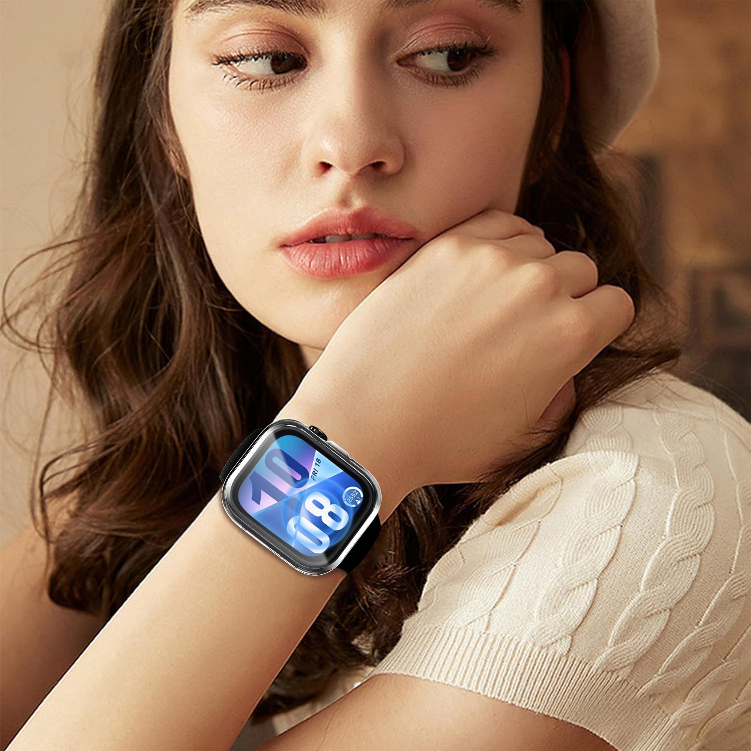 ivoler 3 sztuki etui z folią ochronną do Huawei Watch Fit 4, pełne pokrycie, odporne na uderzenia i zarysowania, ultracienkie, miękkie etui ochronne z termoplastycznego poliuretanu (TPU), 2