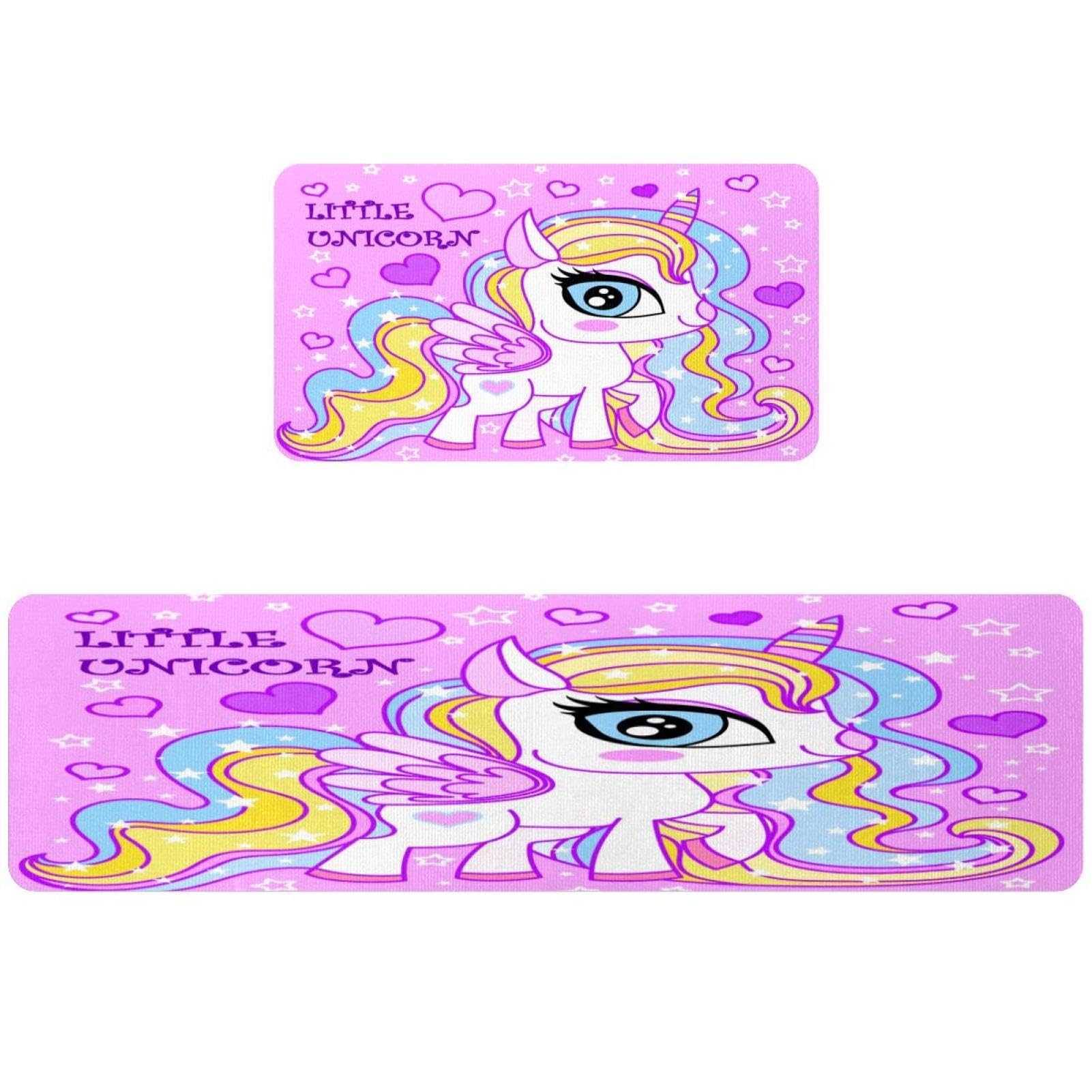Alfombra de cocina de unicornio VAPOKF juego de 2 piezas lavables