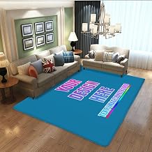 Personalized Rugs Door Floor Mat Custom Design Logo Picture Text Doormats Commercial Entrance Mat Rug with Non-Slip Rubber Backing Indoor Outdoor Doormats Sapphire Blue