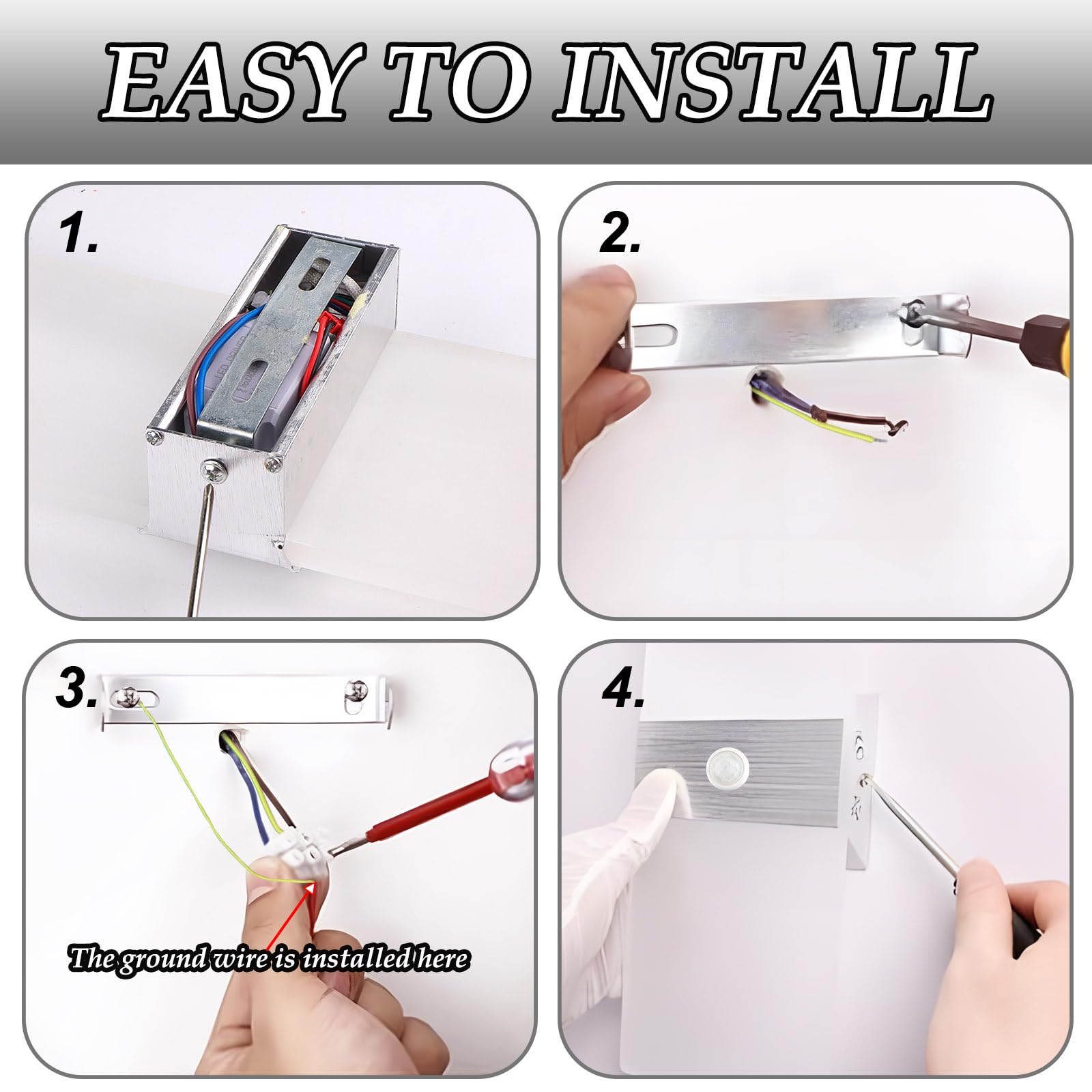 Pack de 2 Aplique de Pared Interior Luz LED con Sensor de Movimiento 12W Lámpara de Pared Moderna Blanco Frío 6500K Acrílico Aluminio para Pasillo Escaleras Balcón Salón Entrada