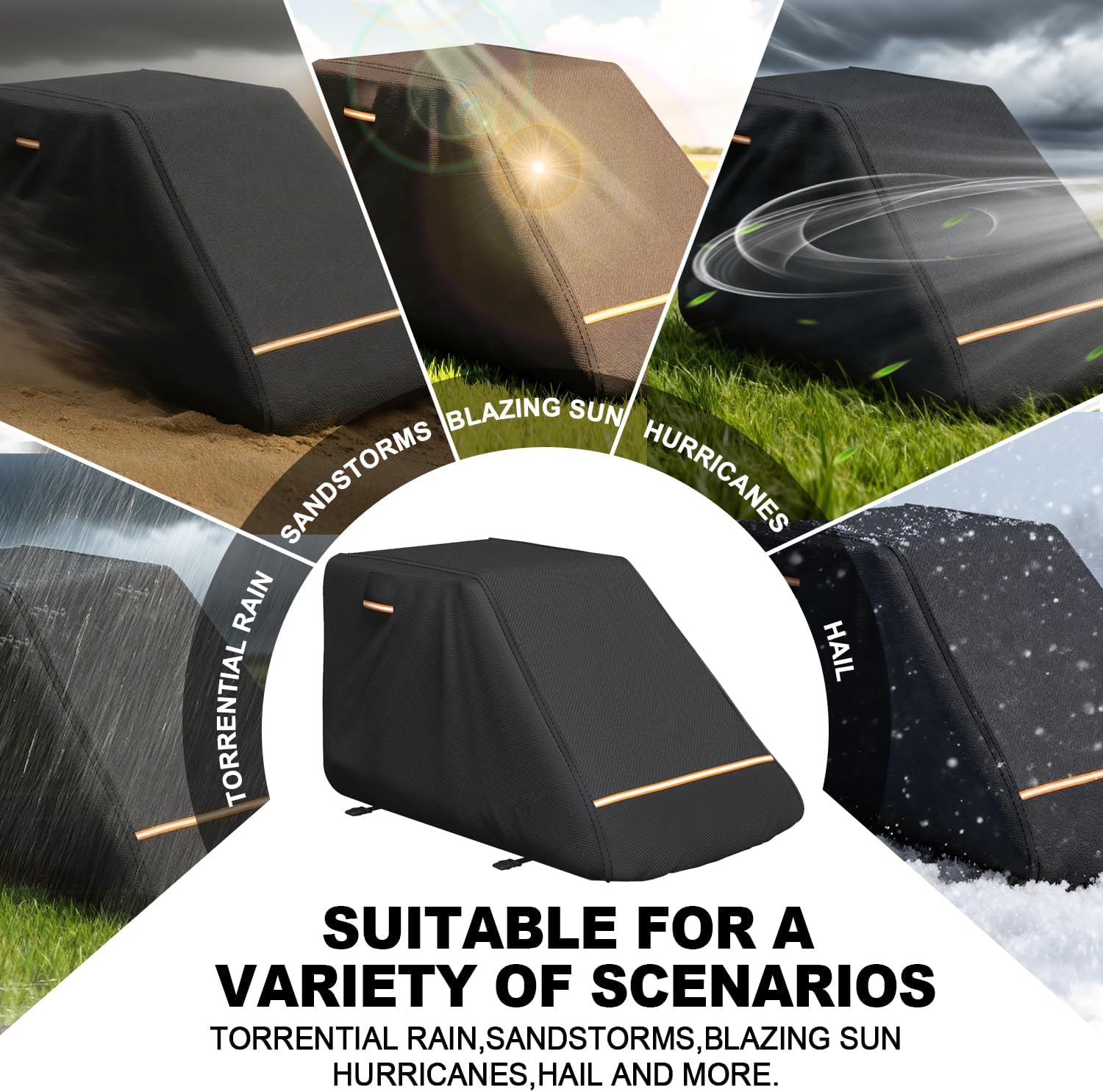 Skid Steer Cover, Heavy Duty Oxford with Air Vents & Reflective Strips, Skid Steer Loader Cover Compatible with Kubota,Bobcat, New Holland,John Deere,Caterpillar (with Cockpit (only Cover))