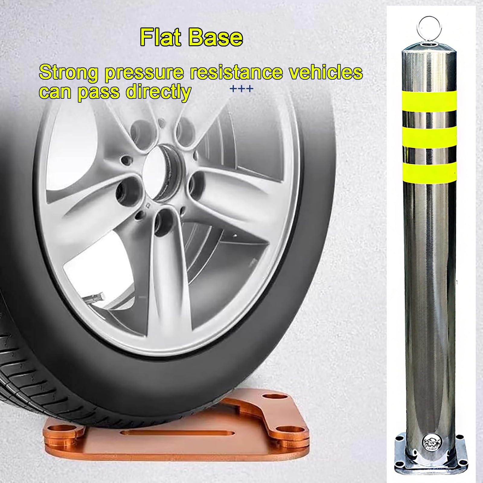 Postes de Seguridad, Poste de bolardo Acero Inoxidable extraíble, Metal(7.6 * 60cm/3 * 23.6in)
