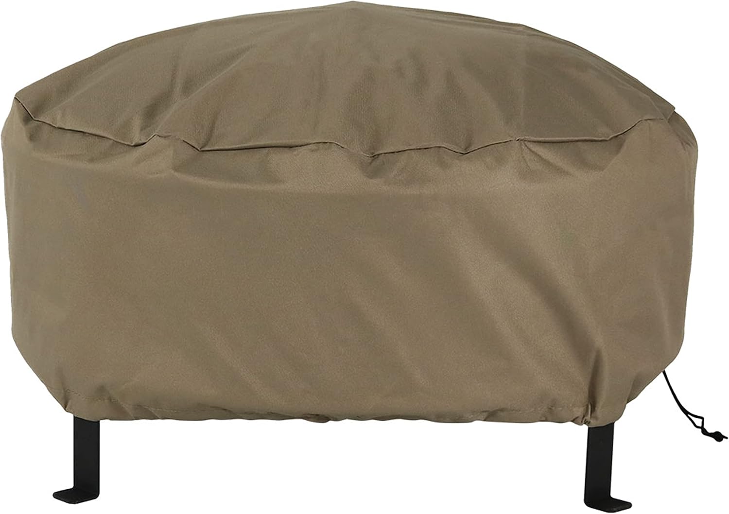 Sunnydaze Outdoor Round Fire Pit Cover - Heavy Duty 300D Polyester - Weather-Resistant PVC Material - Khaki - 30-Inch
