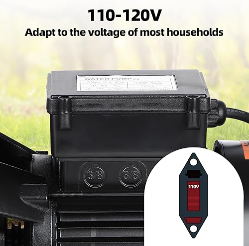 Miniatura 4 de FAHKNS Bomba de chorro de pozo poco profundo 1HP, bomba de chorro de pozo poco profundo de hierro fundido premium con voltaje 110, profundidad de