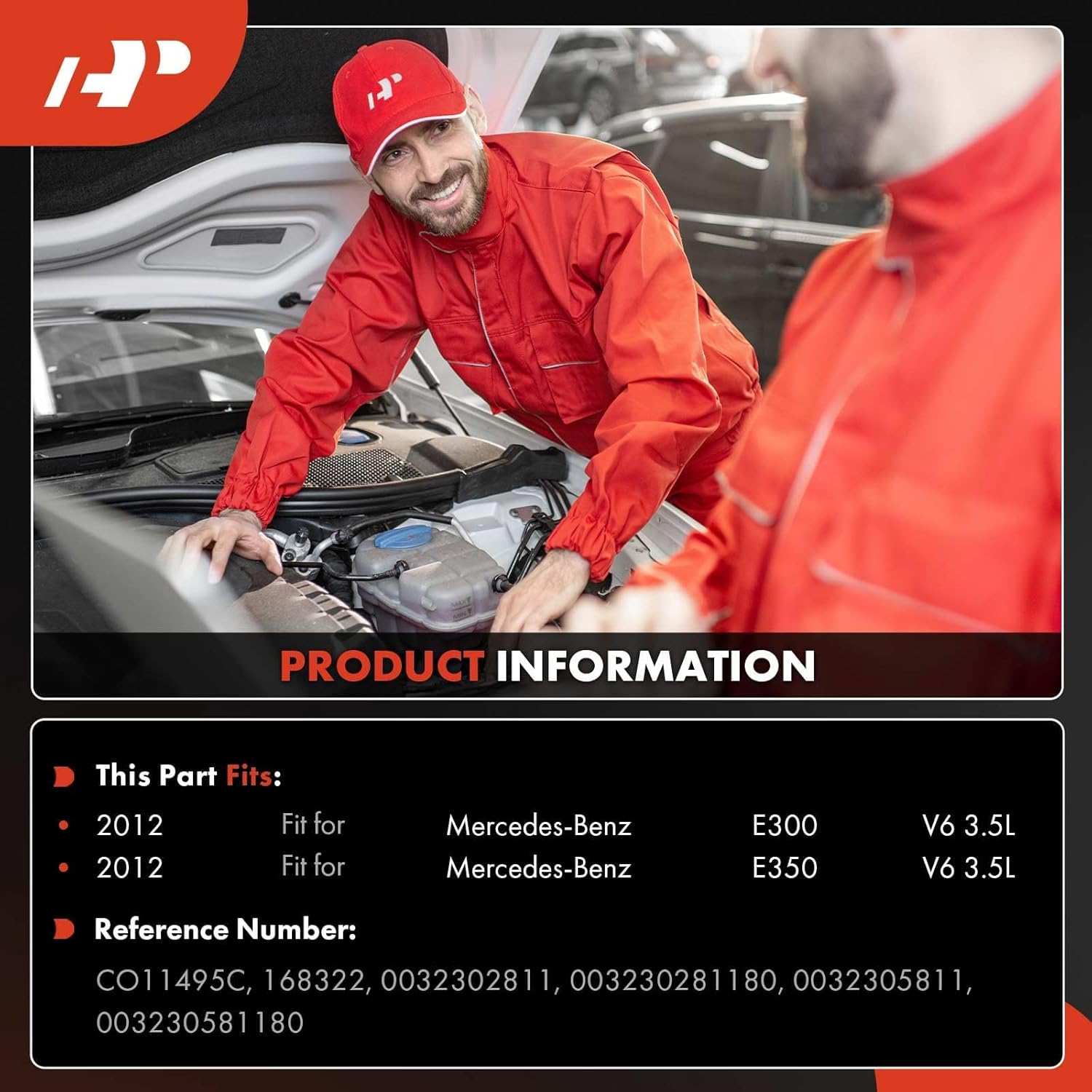 A-Premium Air Conditioner AC Compressor with Clutch Compatible with Mercedes-Benz E350 3.5L 2012, W212 Series E300 3.5L 2012, with 6 Grooves Pulley, with 6SBU16C Compressor