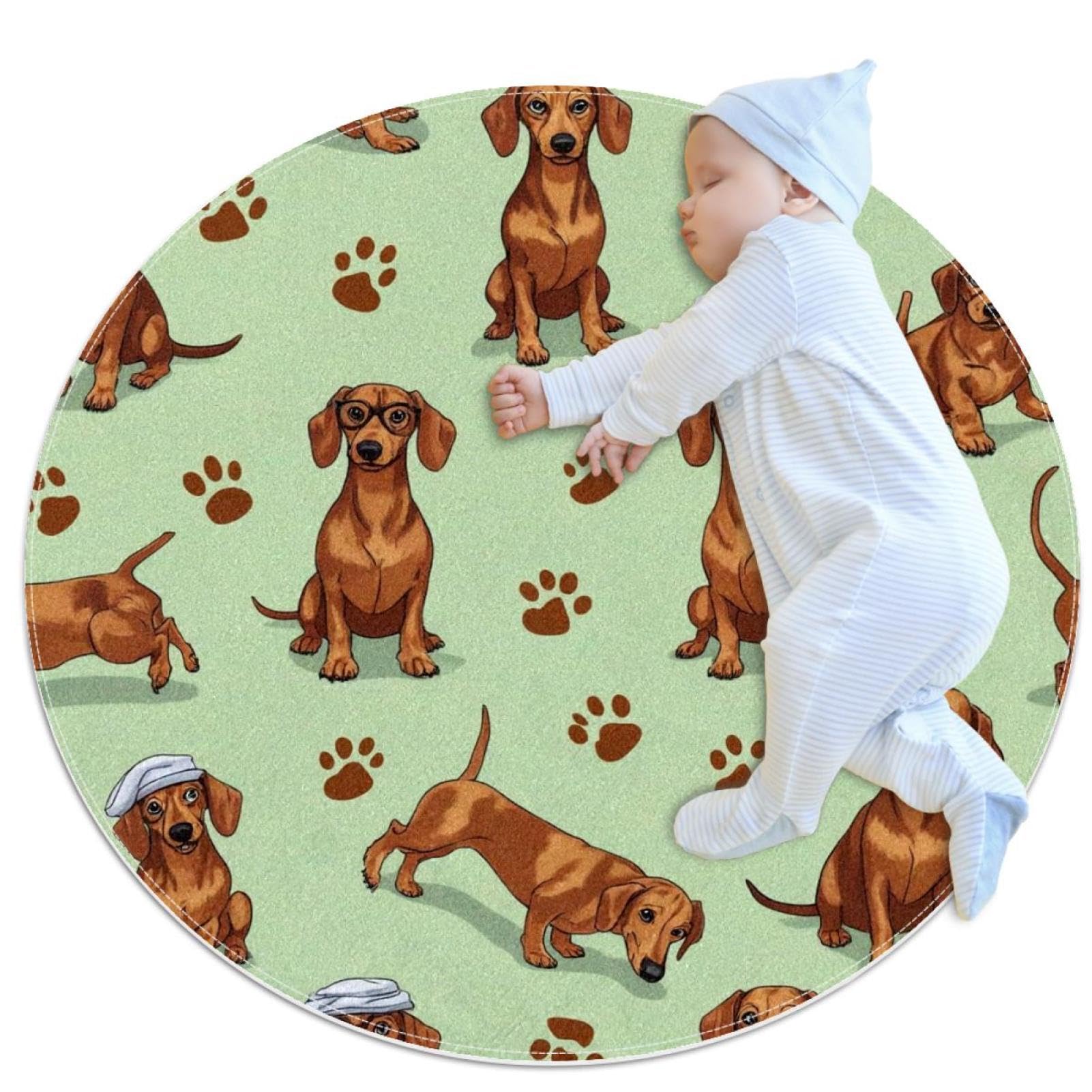 Tapis de salle de bain motif empreintes de pattes et teckels