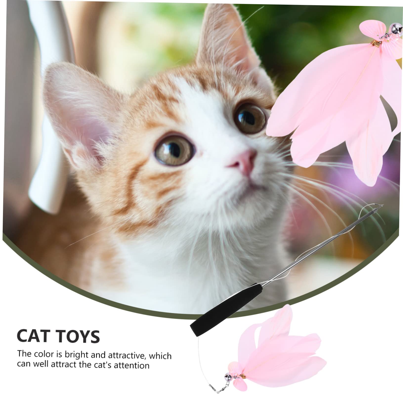 Yardwe 3stücke Pet Cat Toy Angelrute Mit Austauschbaren Köpfen Interaktives Katzenspielzeug Für Katzen Kätzchen Und Senioren Fördert Gesundheit Und Bewegung Teiliges