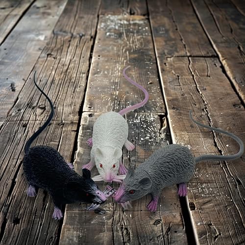 Miniatura 6 de 6 piezas de Halloween falsas ratas simulación PVC ratón novedad decoración Halloween