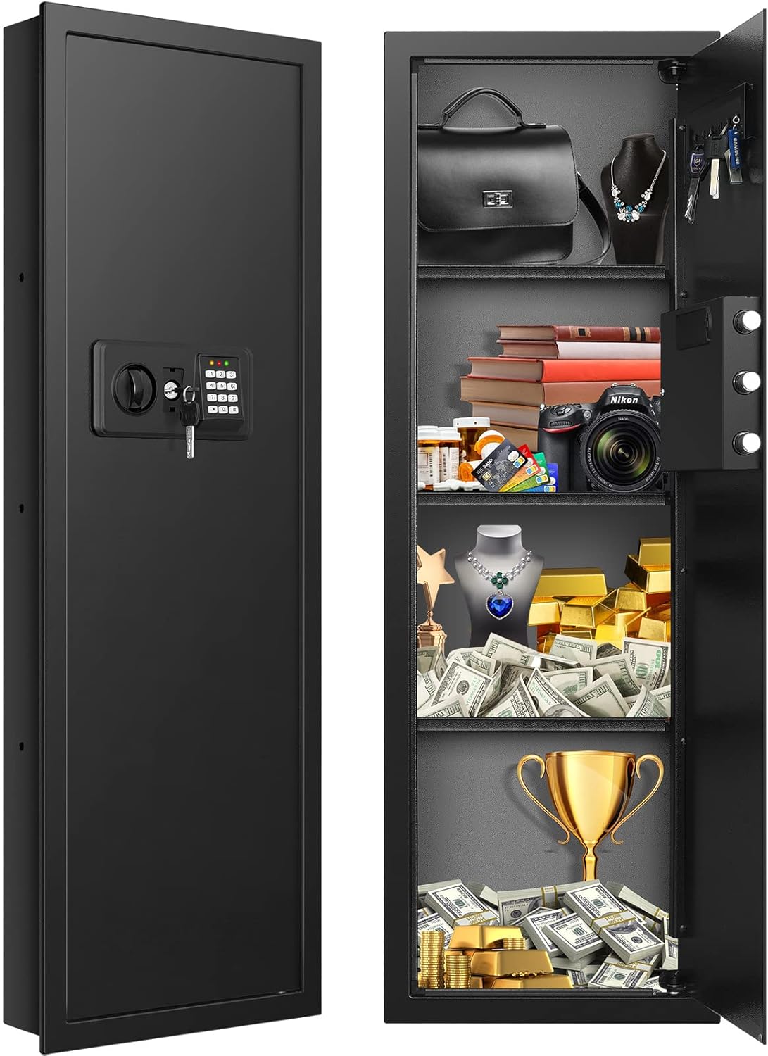 43.3" Tall Fireproof Wall Safes Between the Studs 16" Centers