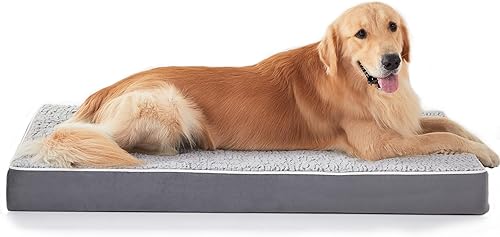 Miniatura 1 de Cama ortopédica extra grande para perros con funda extraíble lavable, cama impermeable de terciopelo para mascotas, almohadilla antideslizante para