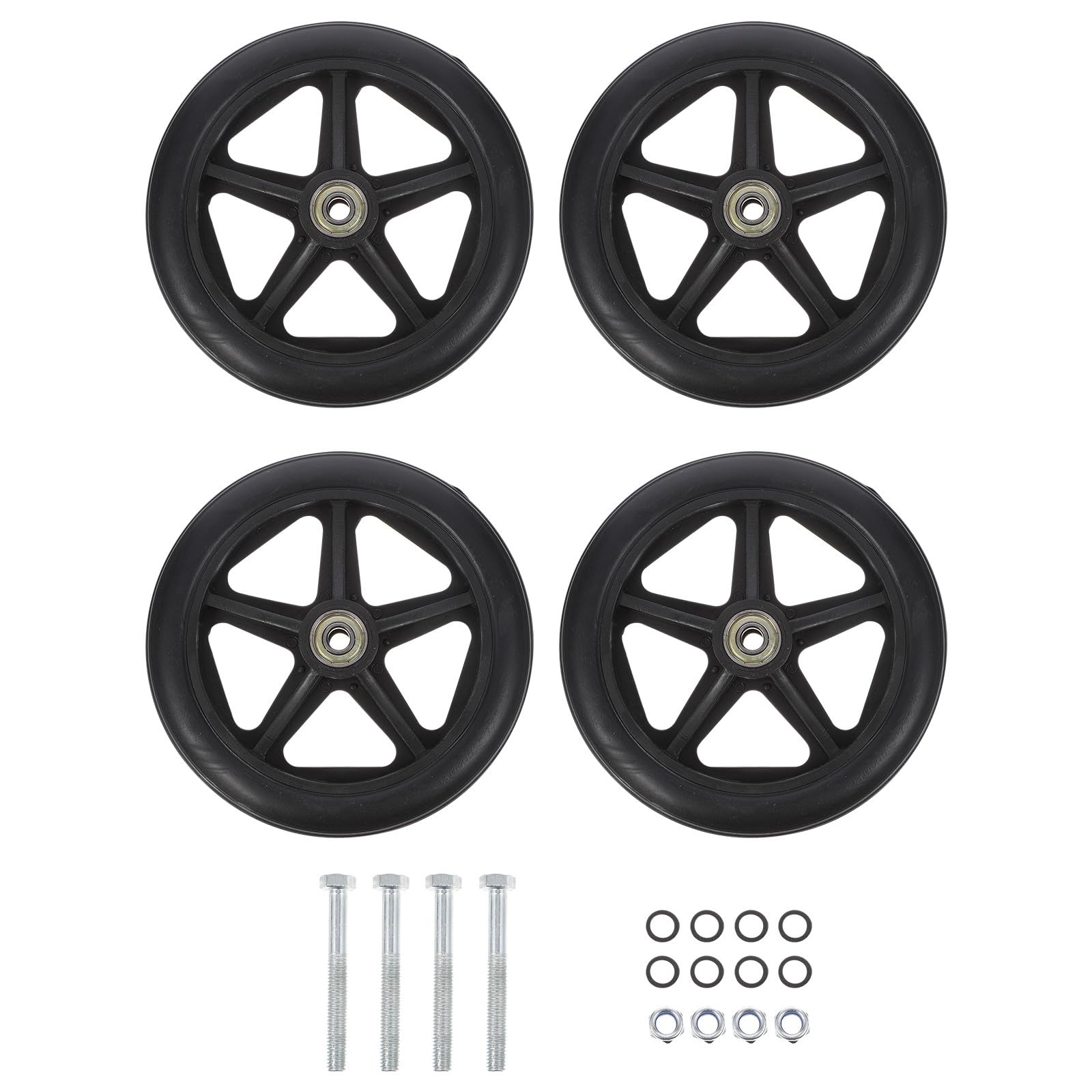 Ruedas Delanteras de Repuesto Carga Resistente para Sillas de Ruedas y Rodamiento Suave Material Abs y Acero para Uso Interior y Exterior