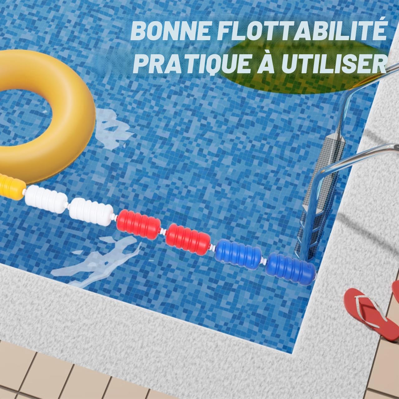 Bouée Piscine pour Séparation de Zones et Flottabilité en Plastique Spirale Accessoire pour Piscine et Ligne de Marquage