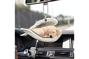 Sleeping Angel Dog Keychain: Talataca Labrador Retriever Memorial Keepsake