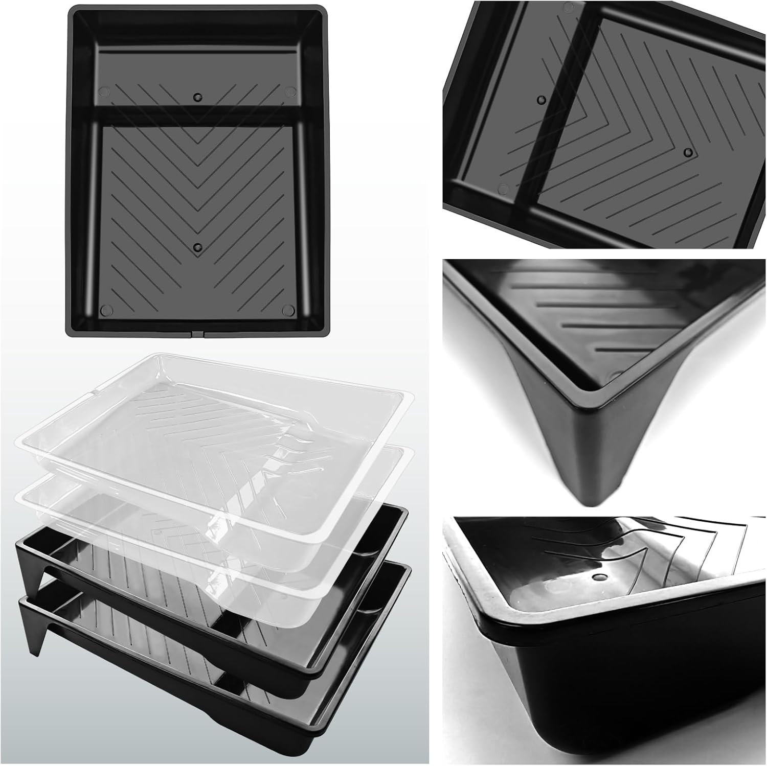 4 PCS Paint Tray Liners + 18 PCS Paint Roller Covers