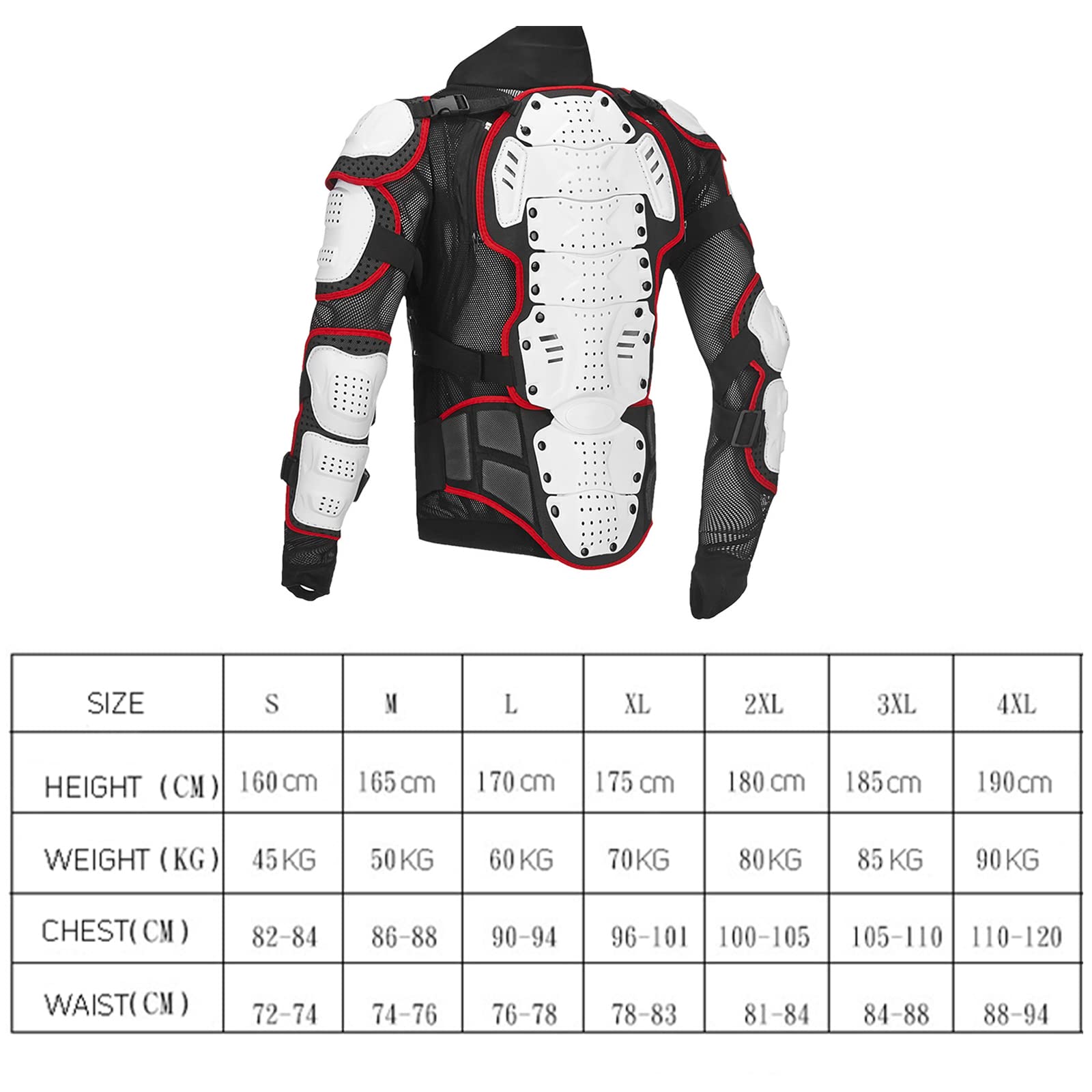 Vestes D'armure de Moto Motocross Équipement de Protection Complet du Corps Vêtements Anti-Chute Plastron Résistant à l'usure Respirant