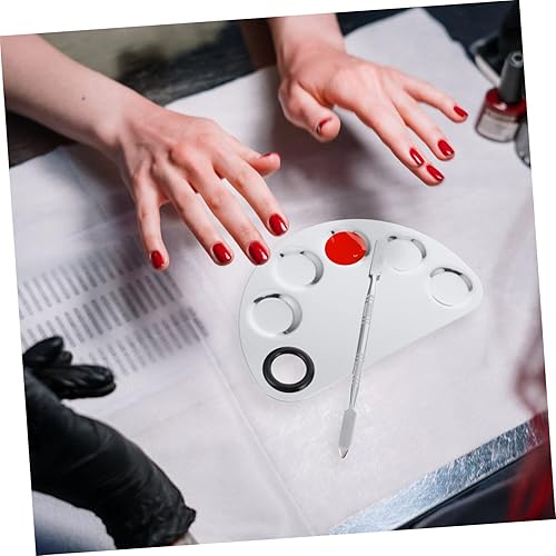 Stainless Steel Makeup Set of 4 Nail Art Mixing Plates Spatula for Professional and DIY Manicure for Makeup Artists and Nail Enthusiasts