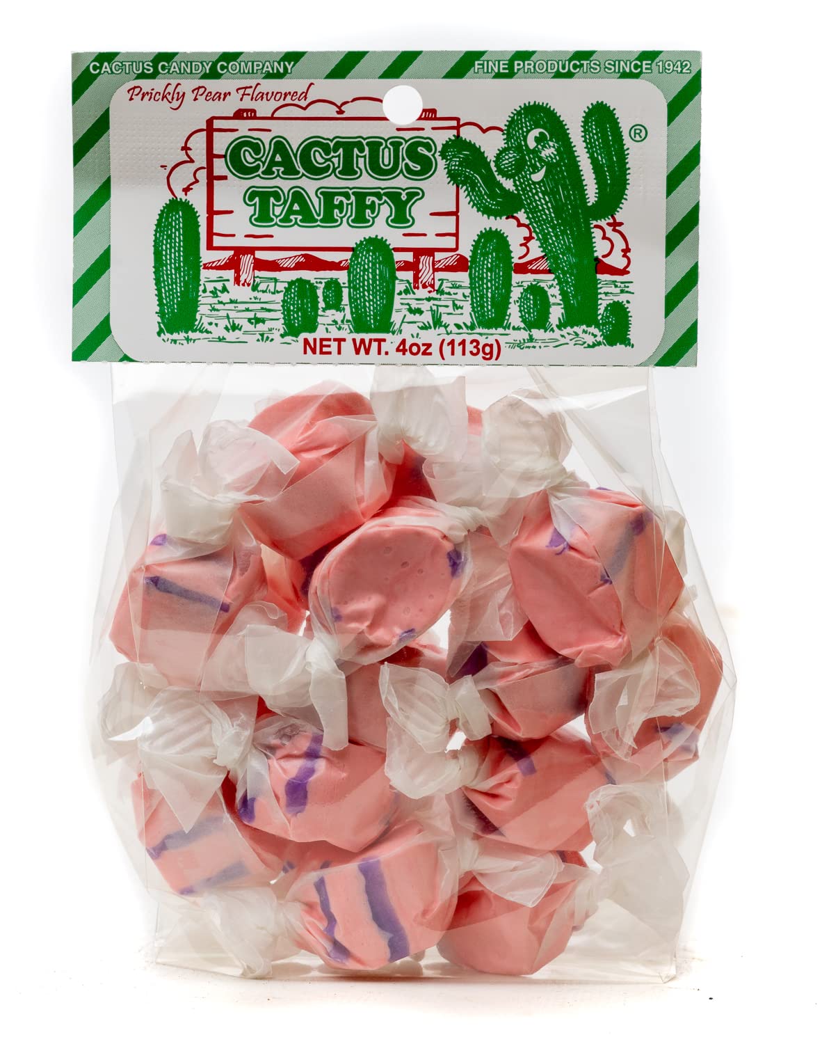 Cactus Candy Company - Prickly Pear Taffy | Made with Natural Prickly Pear (4oz), 4 Ounce (Pack of 1)