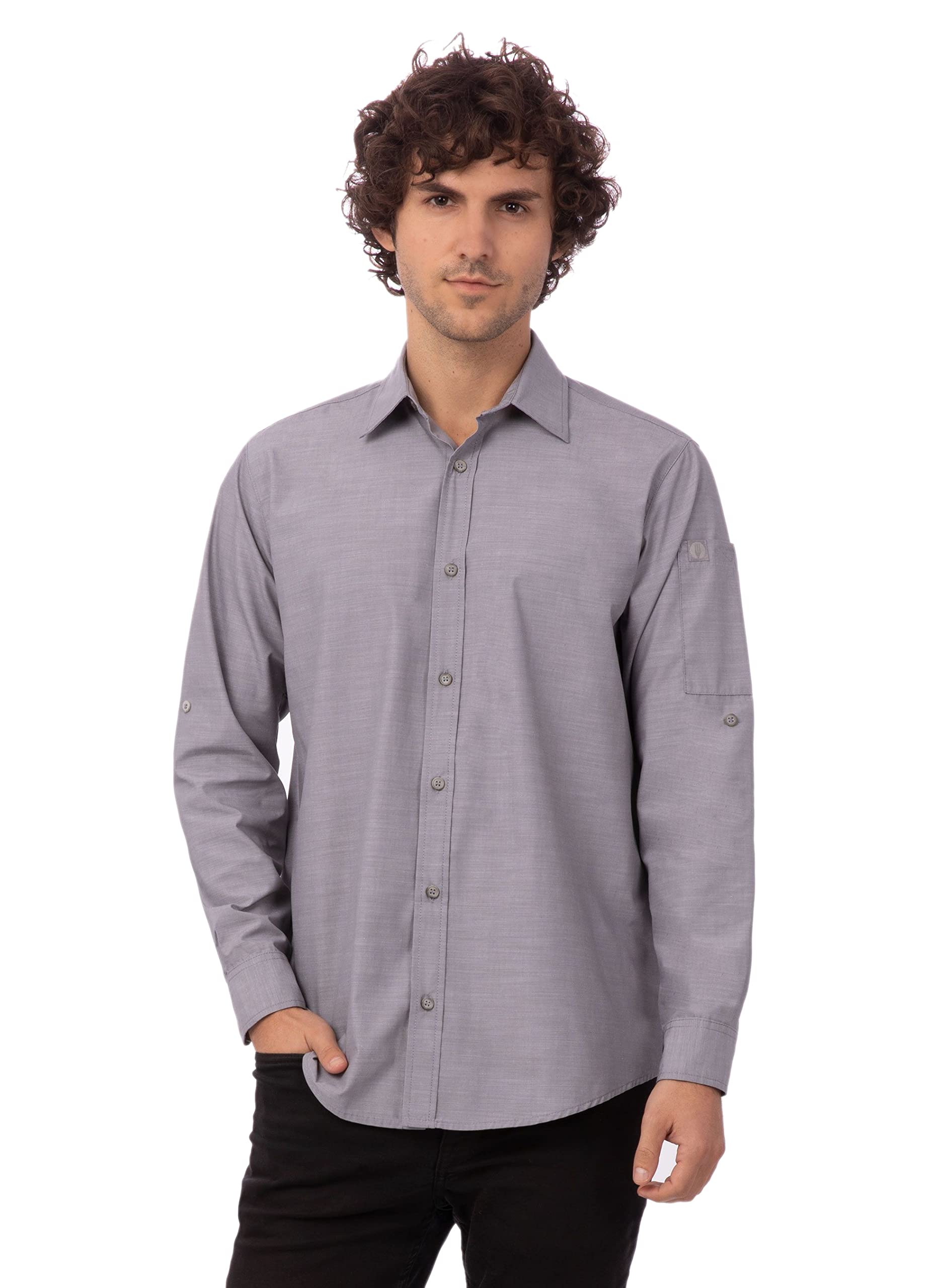 Chemise longue en chambray homme gris XL vêtement de travail
