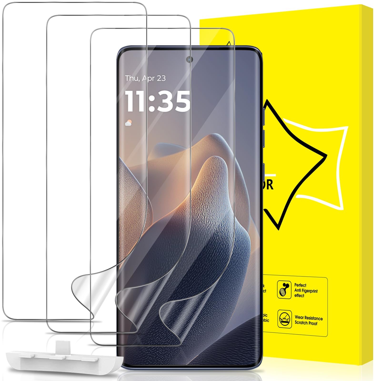GiiYoon 3 szt. Ochraniacz ekranu do Motorola Edge 60 Fusion / Edge 60 [Bez szkła], Elastyczna folia hydrożelowa TPU, pełne pokrycie 3D, łatwa instalacja, bez pęcherzyków powietrza