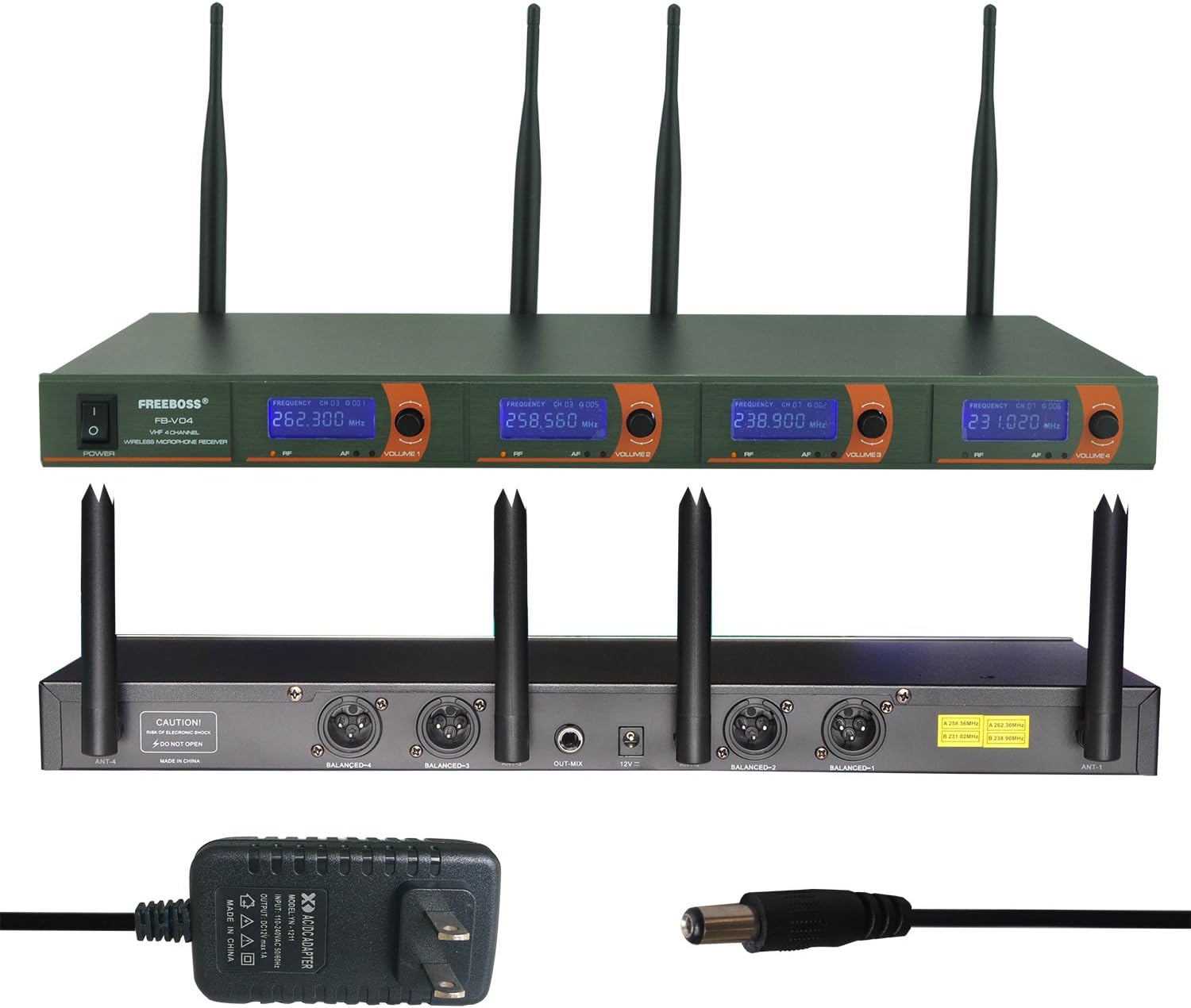 Buу 1 gеt 1 🔥 Wireless Microphone System, FREEBOSS 4 Channel VHF Wireless Microphone Set with 4 Handheld Mics, Metal Receiver, Ideal for Church, Meeting, Karaoke, Wedding (FB-V04)