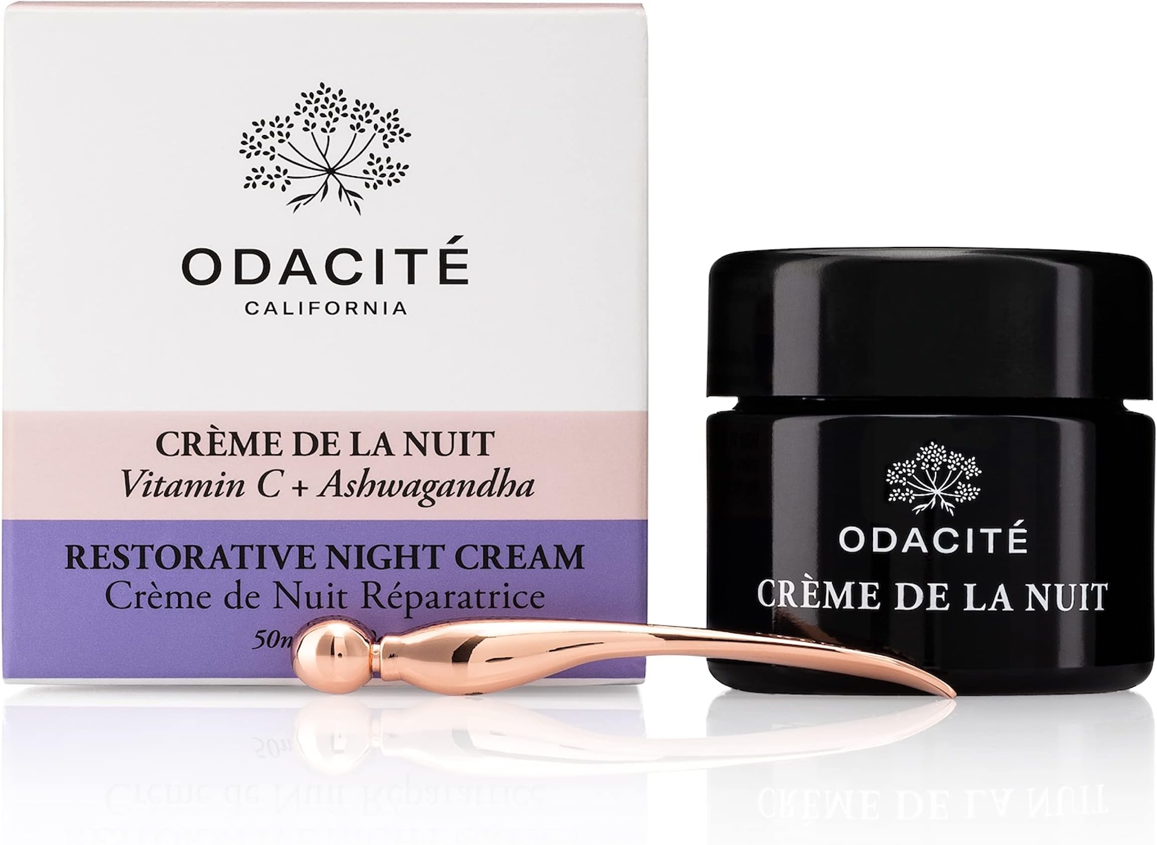 Odacité Night Cream with Vitamin C & Ashwagandha - Creme De La Nuit Glow Recipe - Anti Aging Facial Moisturizer for Dry Skin, Wrinkles, Fine Lines, Dullness & Hydration - Non-GMO, 1.69 fl. oz