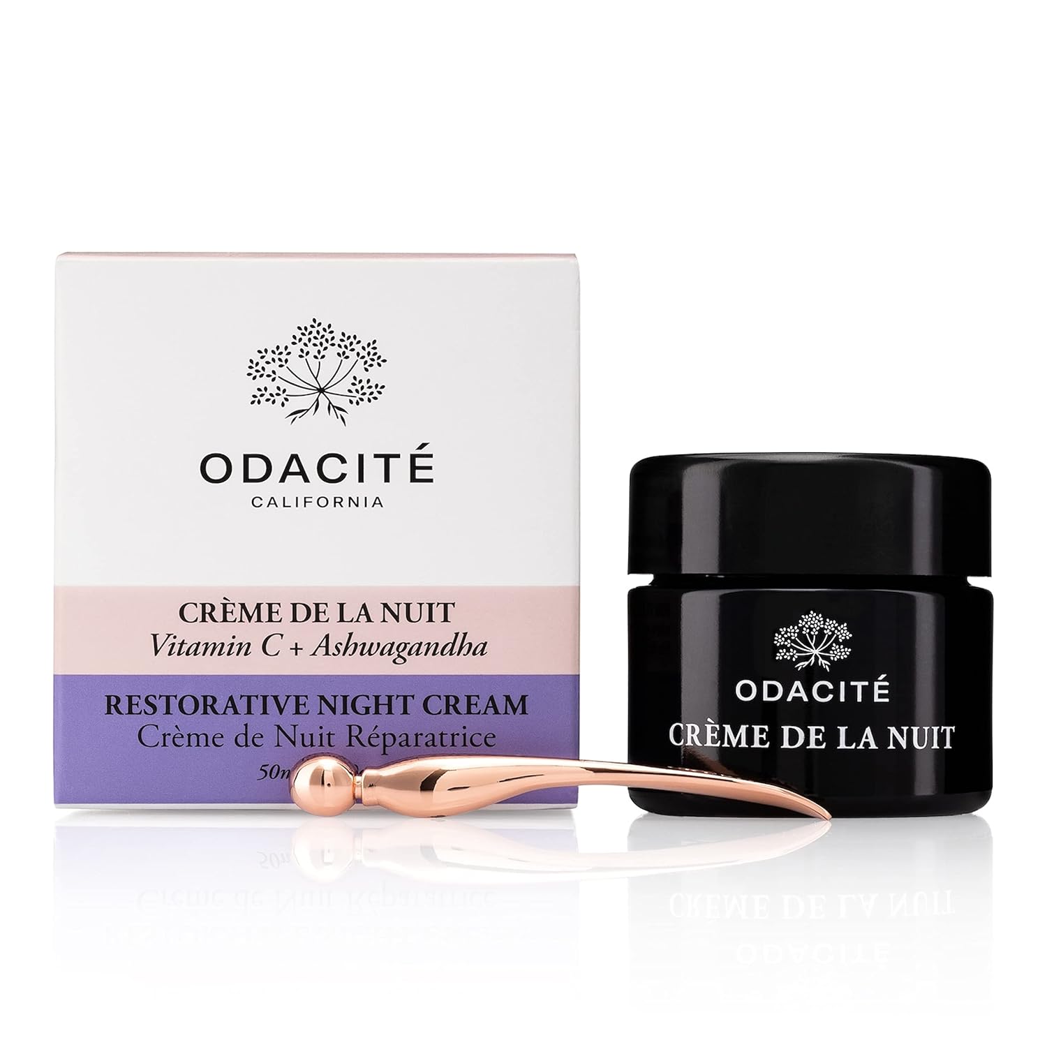 Odacité Night Cream with Vitamin C & Ashwagandha – Creme De La Nuit Glow Recipe – Anti Aging Facial Moisturizer for Dry Skin, Wrinkles, Fine Lines, Dullness & Hydration – Non-GMO, 1.69 fl. oz