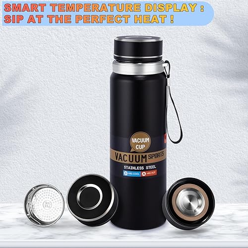 Miniatura 2 de Botella de agua aislada de 33 onzas, aspiradora de doble pared para café, té y deportes, mantiene las bebidas calientes durante 24 horas y frías
