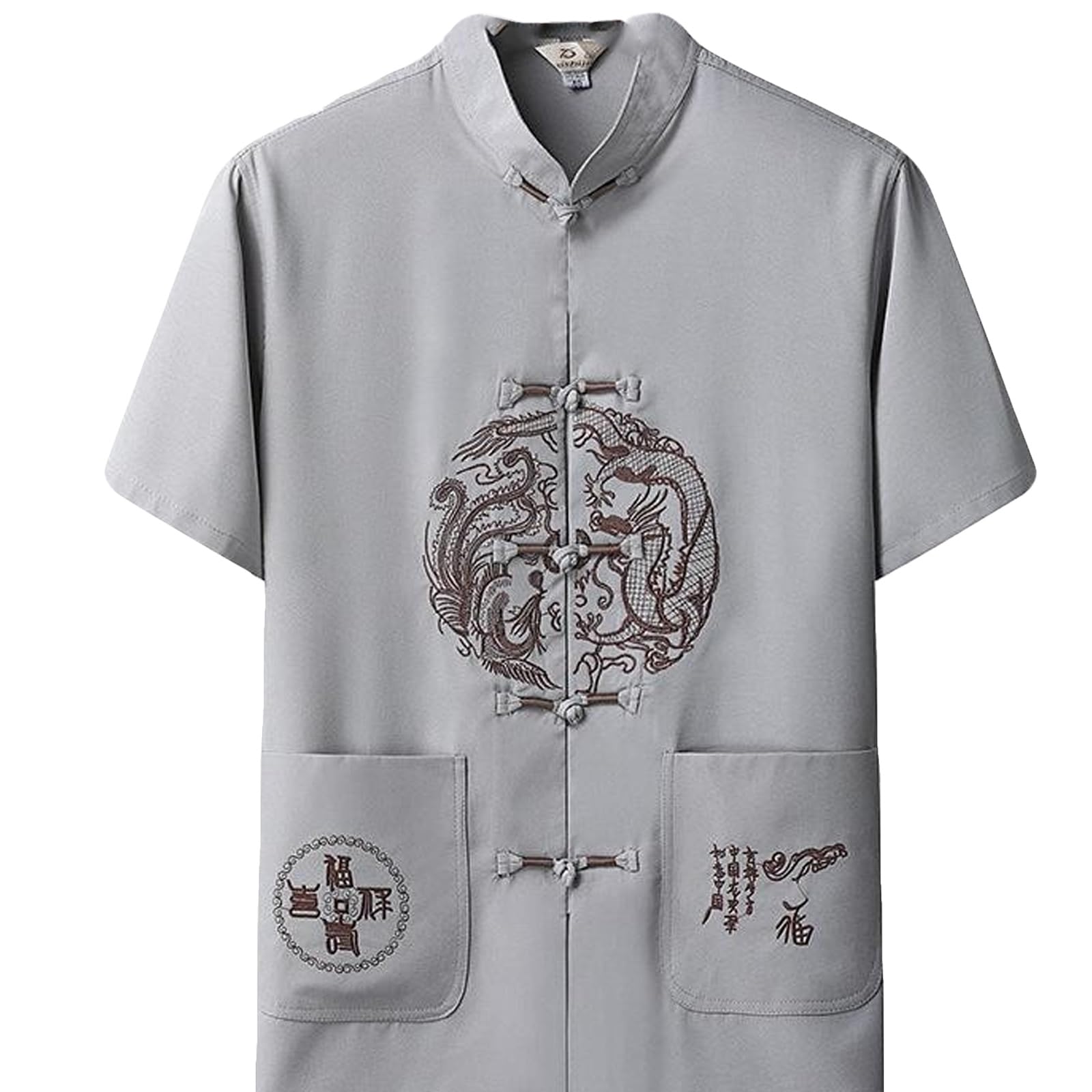 Camisa De Tai Chi De Verano Camisas De Uniformes De Traje De Chino Tradicional para Hombres Kung Fu Marcial Artizs Disfraces De Poliéster Han Fu Tops Ropa(Size:180,Color:A)