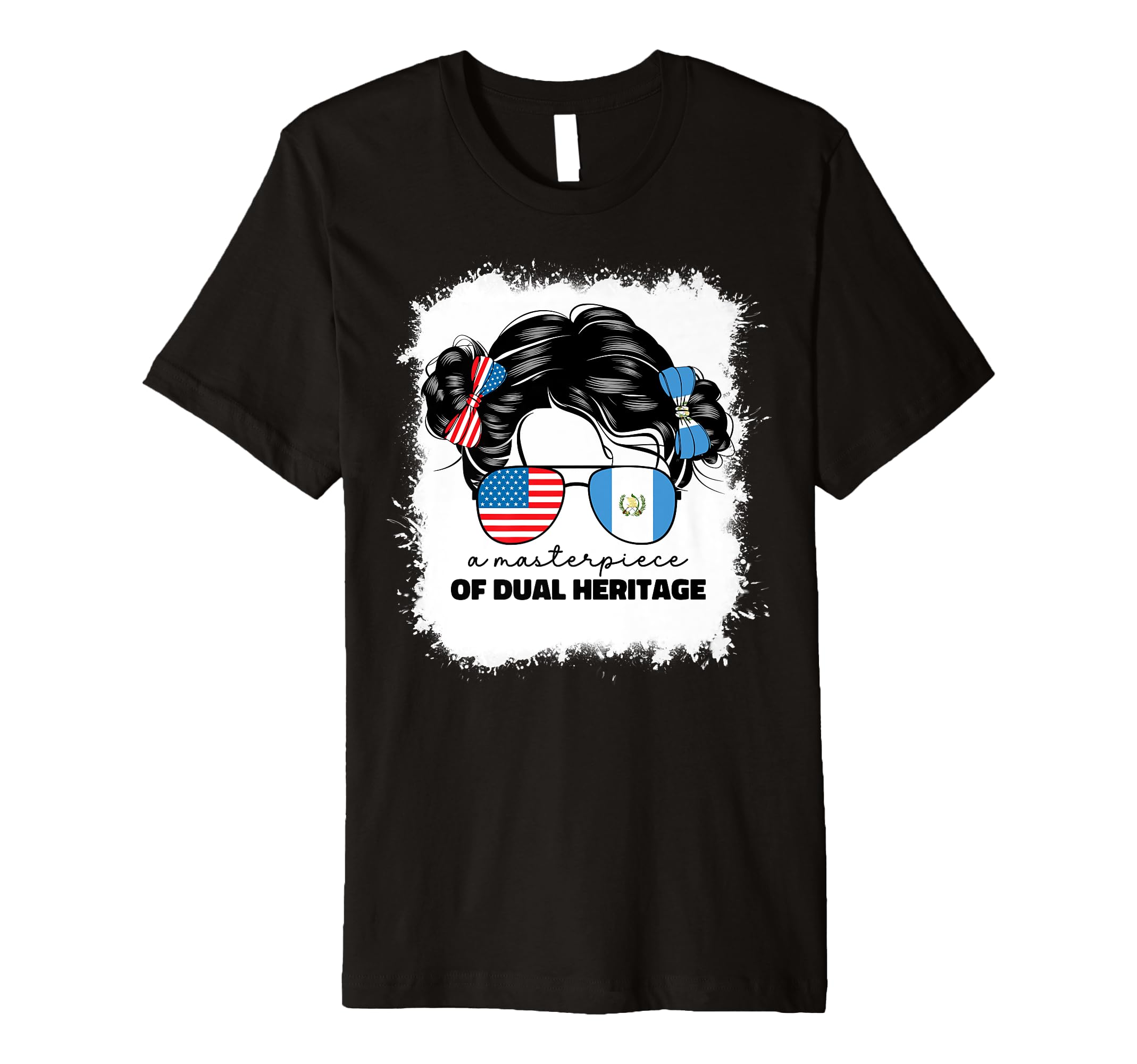 Half Guatemalan And American Guatemala Usa Flag Kids Girls Premium T-Shirt
