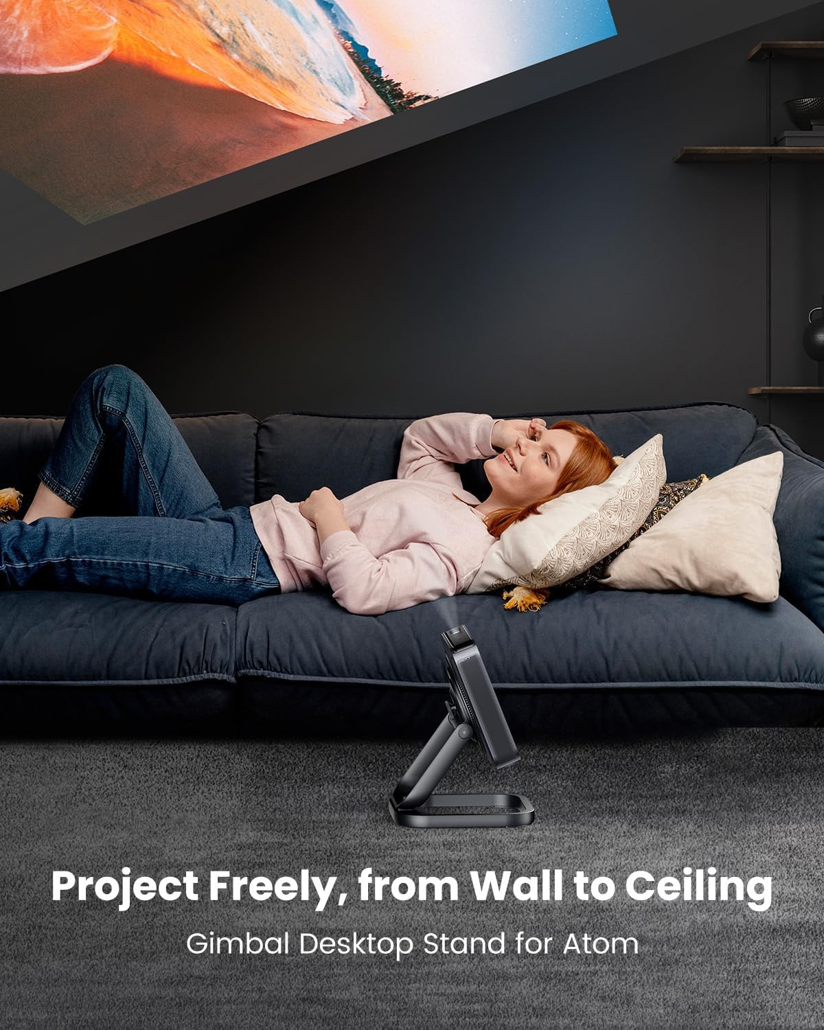 Dangbei Gimbal Desktop Stand for Atom, 360-Degree Free Rotation, Tilt for Perfect Viewing Angle, Compact and Stylish Projector Stand with Easy Setup