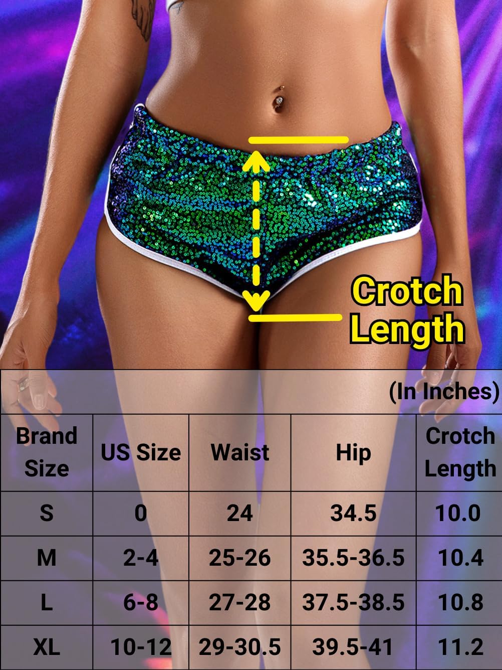 ChiaoLezhee Sequin Micro Shorts, Sexy Dolphin Cheeky for Women, Sparkly Concert Outfits, Hot Mini Low Rise