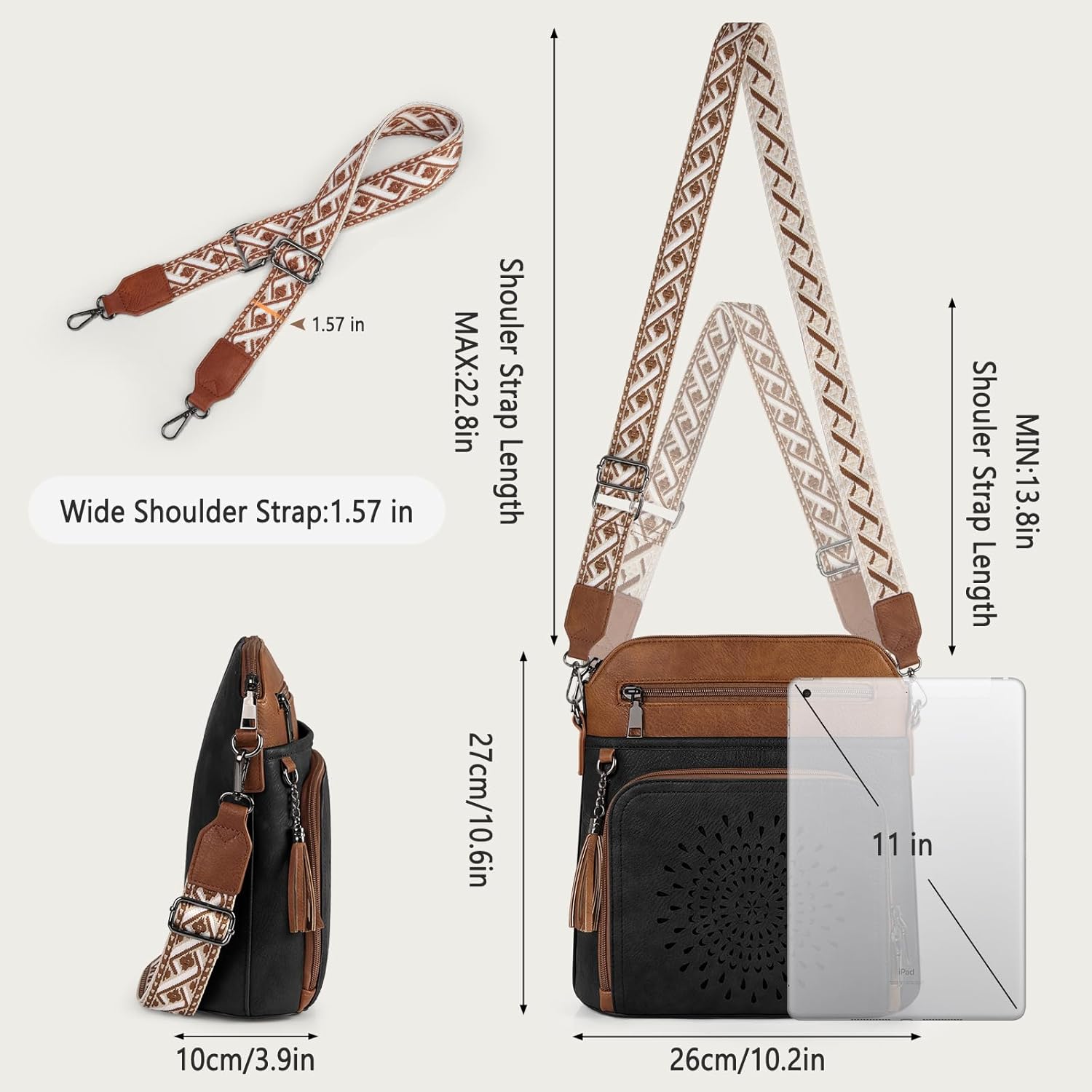 RAINSMORE Crossbody Bags for Women Leather Crossbody Purse Designer Womens Shoulder Handbags Trendy Cross Body Purse - Image 6