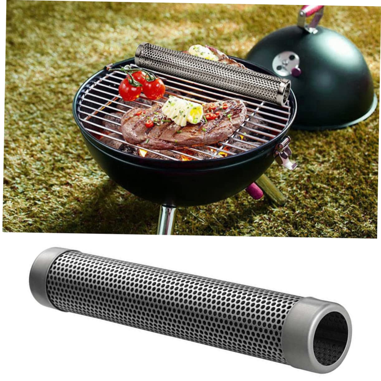 Mipcase 12inch Stainless Steel Bbq Mesh Tube for Grill Smoker Extra Smoke Flavor