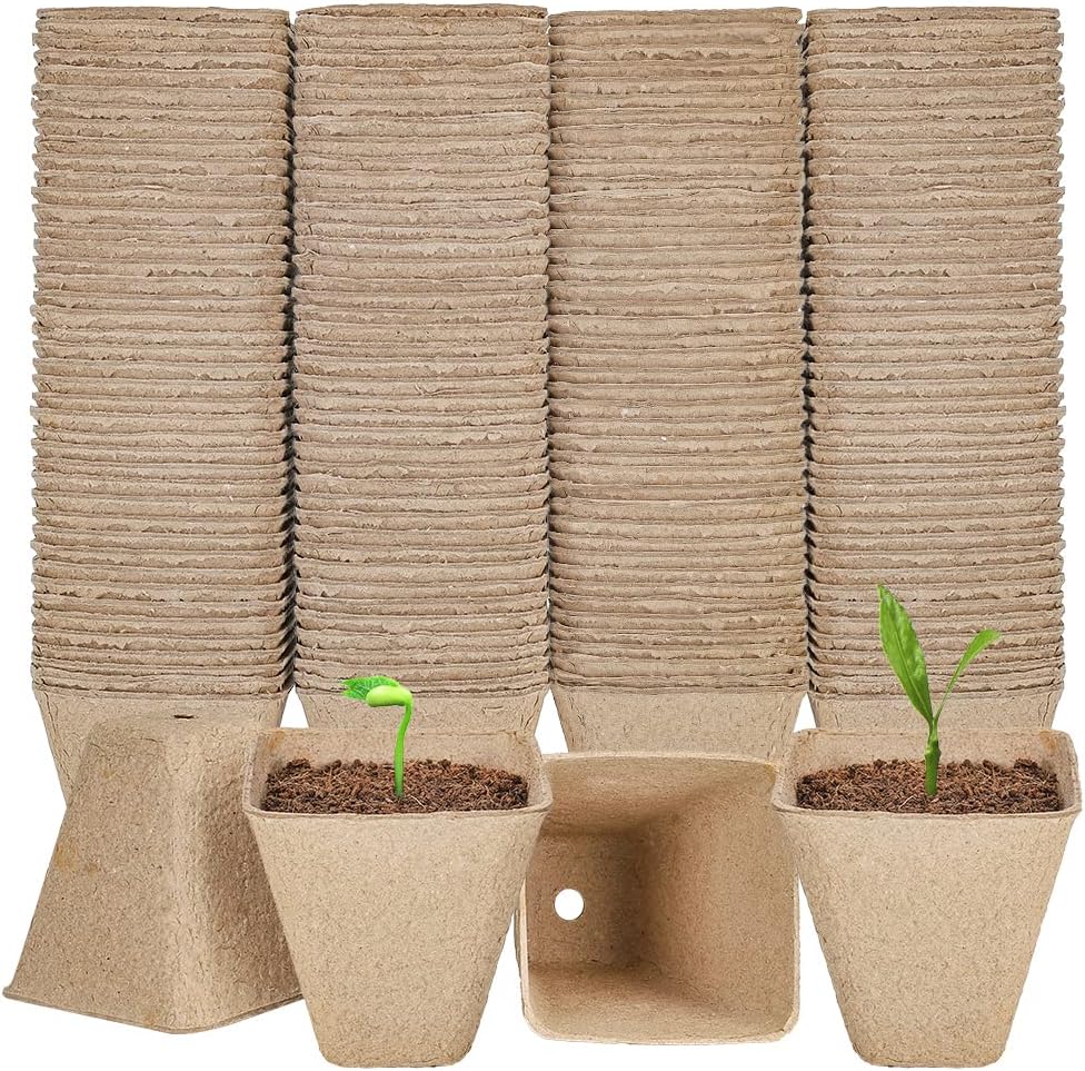 - YESIACE 126 Packs Square Peat Pots, 3.15 Inch Seed Starting Pots with Drainage Holes Square Nursery Pot,Biodegradable Eco-Friendly Round Plant Seed Starter Peat Germination Seedling Trays