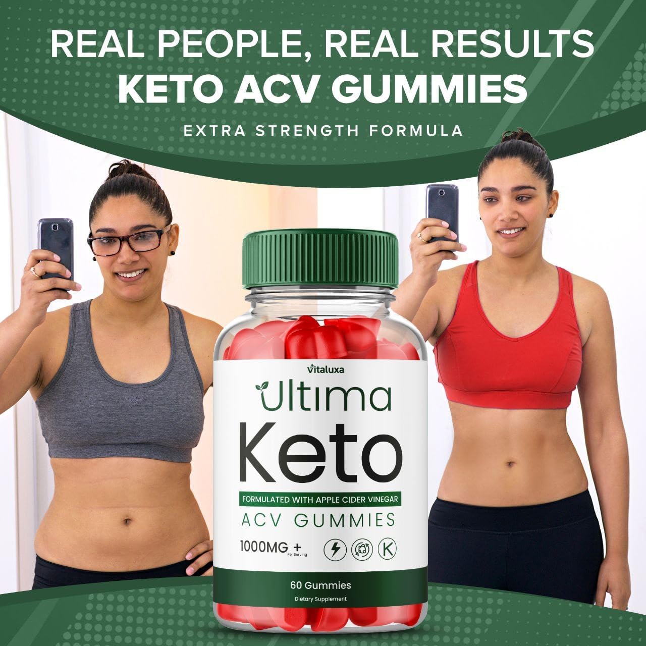 (3 Pack) Ultima Keto ACV Gummies - Ultimate Keto Plus ACV Apple Cider Vinegar 525 MG Per Gummy, Ultimaketo+ACV Supplement All Natural Premium Ingredient Advanced Formula (180 Gummies)