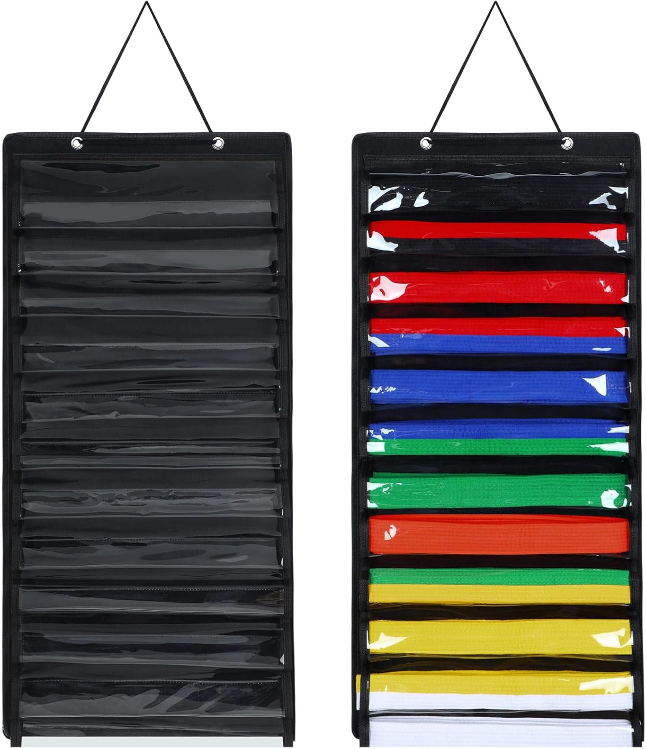 Amazon.com : Menkxi 2 Pcs Martial Arts Belt Display Rack Hanging 12 ...
