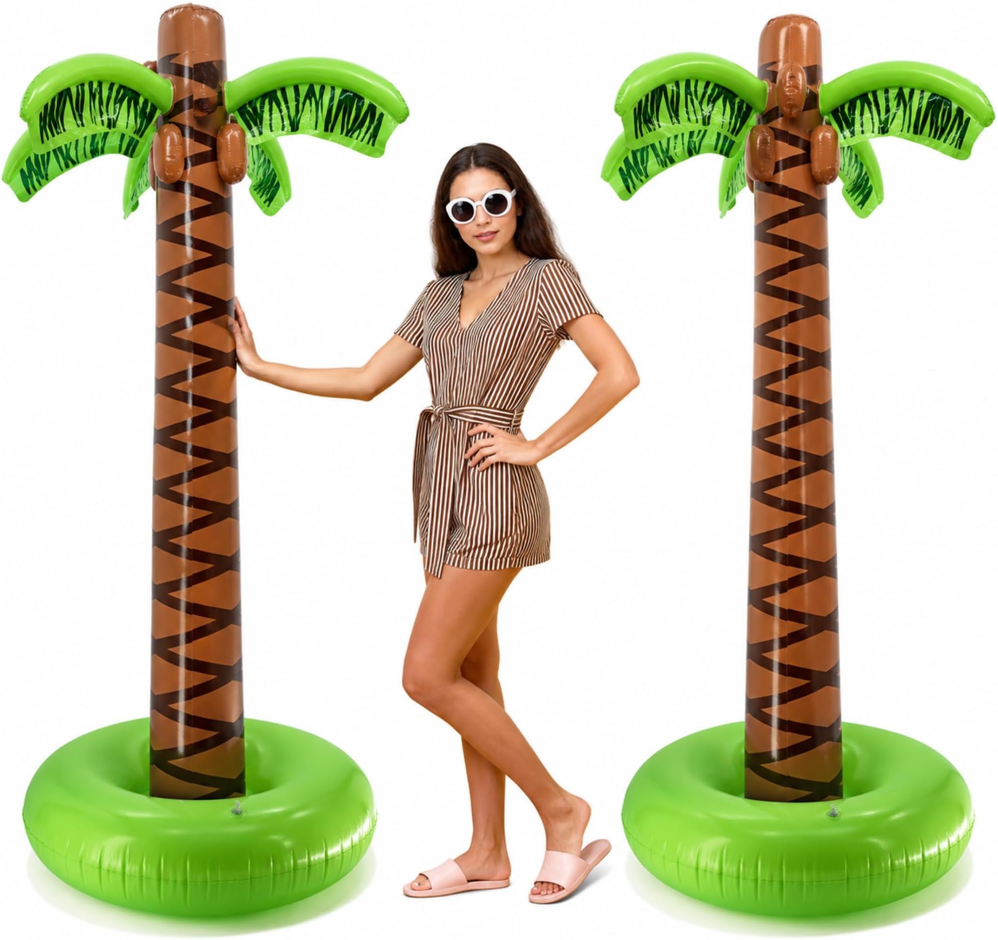 Super Sturdy Inflatable Palm Tree | 66’’ Giant Artificial Tree, Luau Party Decorations, Outdoor Decor, Beach Accessories, Hawaiian Decorations, Tropical Theme Birthday & Outdoor Toys | 2 Pack