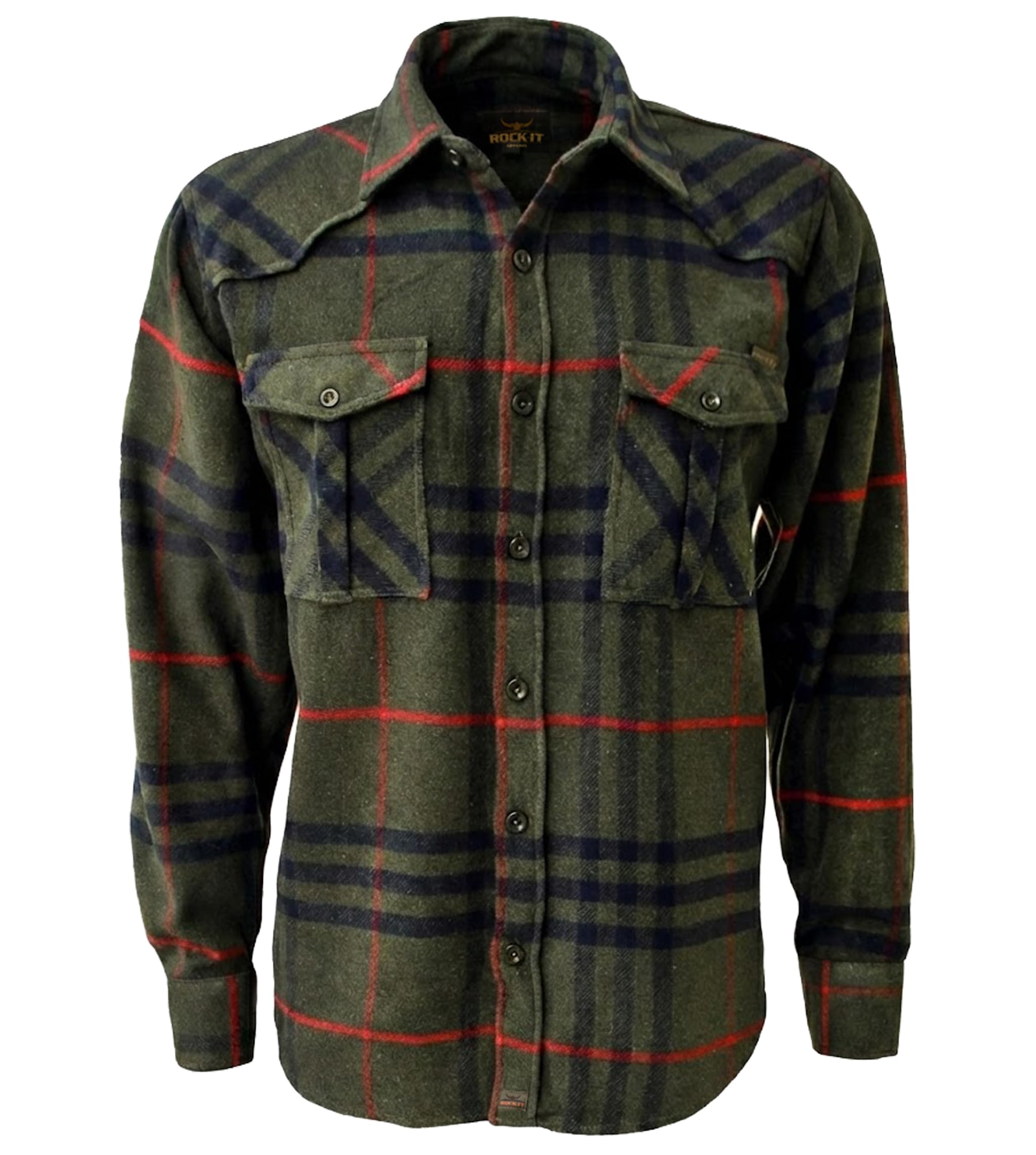 ROCK-IT Apparel Flanellhemd Herren kariert Langarm Baumwolle Holzfällerhemd Männer Karohemd Regular Schnitt weicher Stoff Made in Europe [Größen S-5XL]