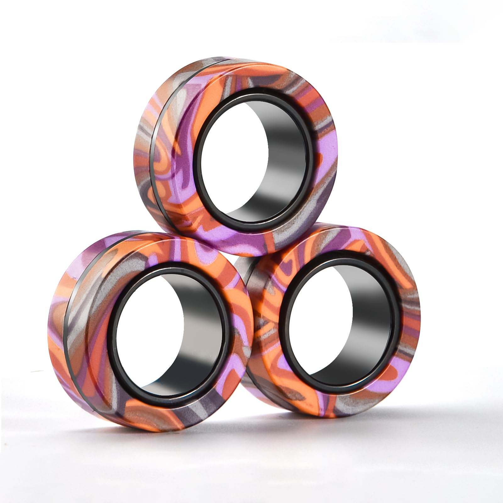 Halloween Magnetic Rings for Adults and Kids,Fidget Spinner Rings Toys for Anxiety Relief Therapy Boy and Girl Ages 8-13,Teens Halloween Party Favors Decorations,3PCS