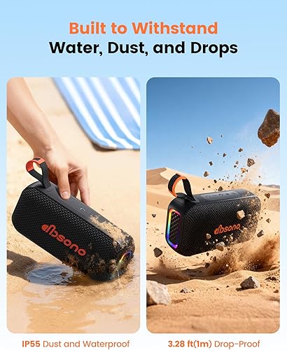 Miniatura 5 de Altavoz Bluetooth estéreo de 20 W sonido fuerte tiempo de reproducción de 30 horas, resistente al agua IPX5, altavoces inalámbricos portátiles,