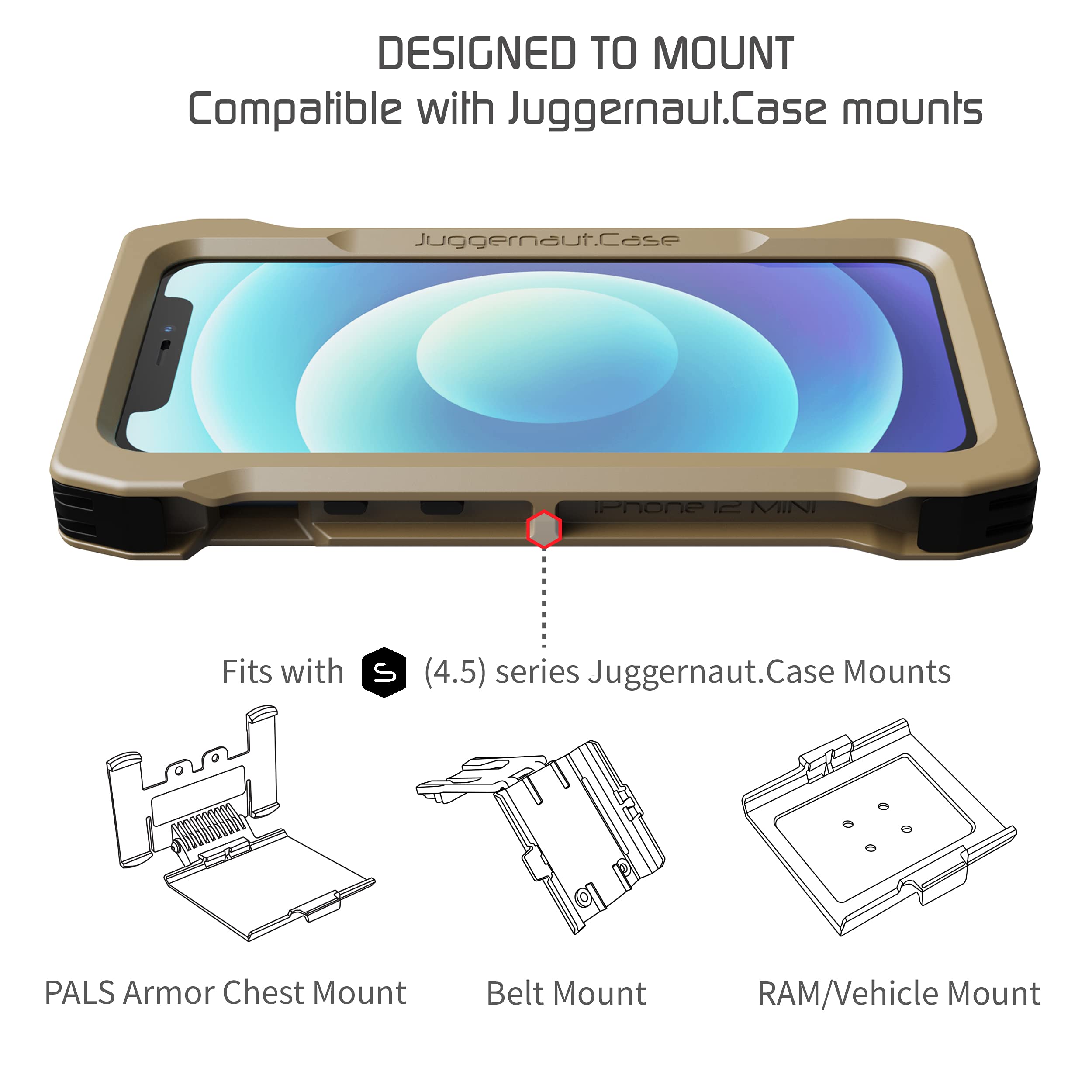 Amazon.com: Juggernaut.Case iPhone 12 Mini IMPCT 軍用等級戰術保護 