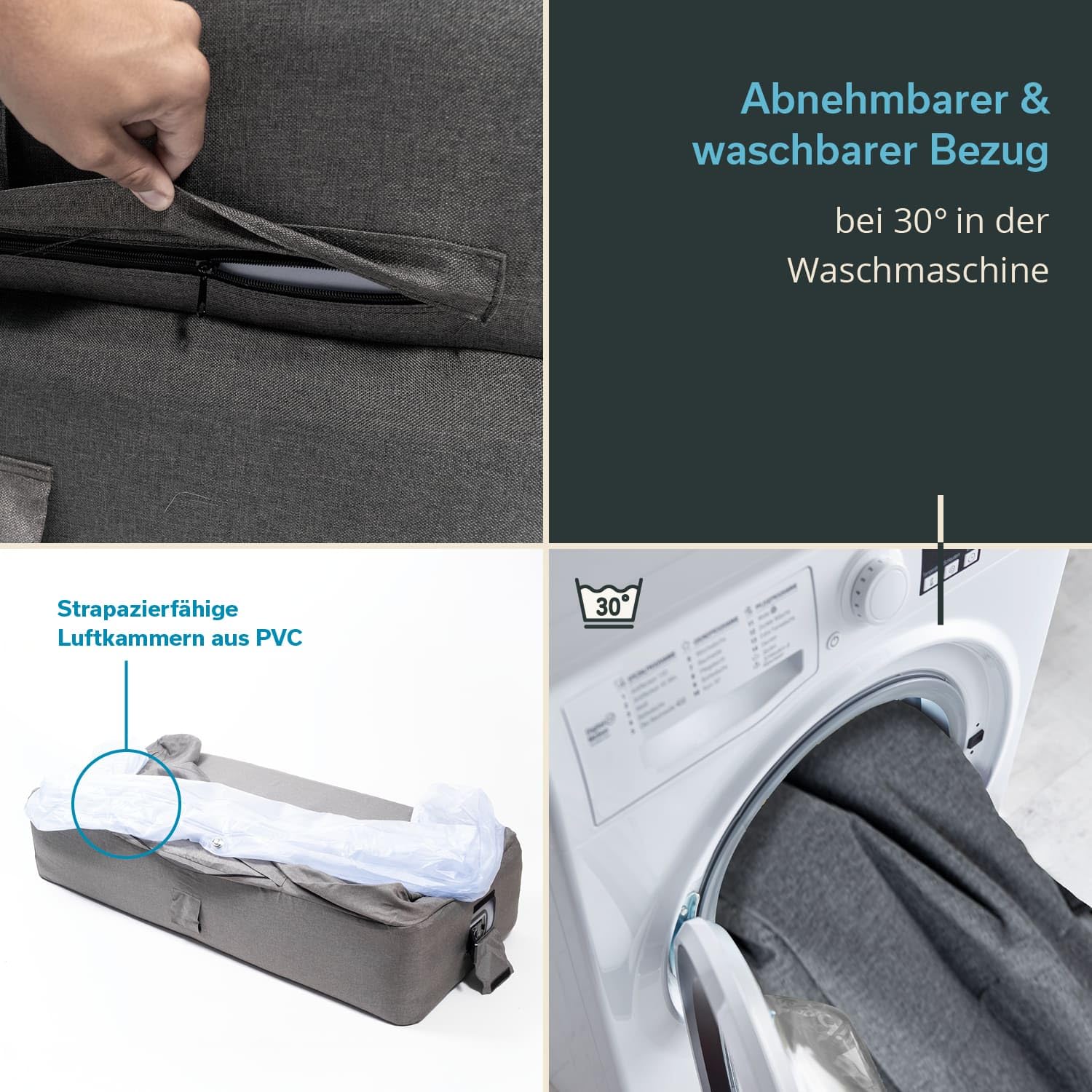 Skandika Doppel-Luftsofa Easy Air Premium | Aufblasbares Sofa Outdoor, mit Elektropumpe, für 2 Personen, Aufladbar mit USB-Ladekabel, Gästebett, bis 200 kg, Tragetasche | Luft Couch, Camping