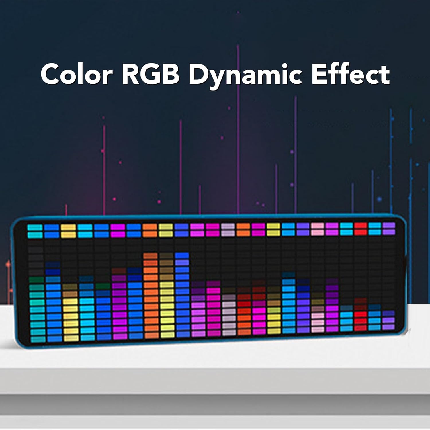 384 RGB LEDs Music Spectrum Display, 20 Dynamic Effects, USB Powered, Voice Sensor, Clock & Alarm,Colorful Spectrum Display with Breathing Mode for Game Room, Car, Purplelily