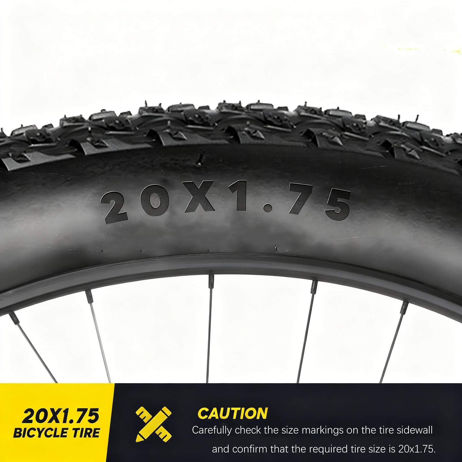 2PCS 20x1.75 Opona Rowerowa z Wzmocnioną Ścianą i Ochroną Przed Przebiciem, Idealna do Rowerów Górskich, Miejskich i Komunikacyjnych, Wysoka Wytrzymałość Gumy, 40-65 PSI