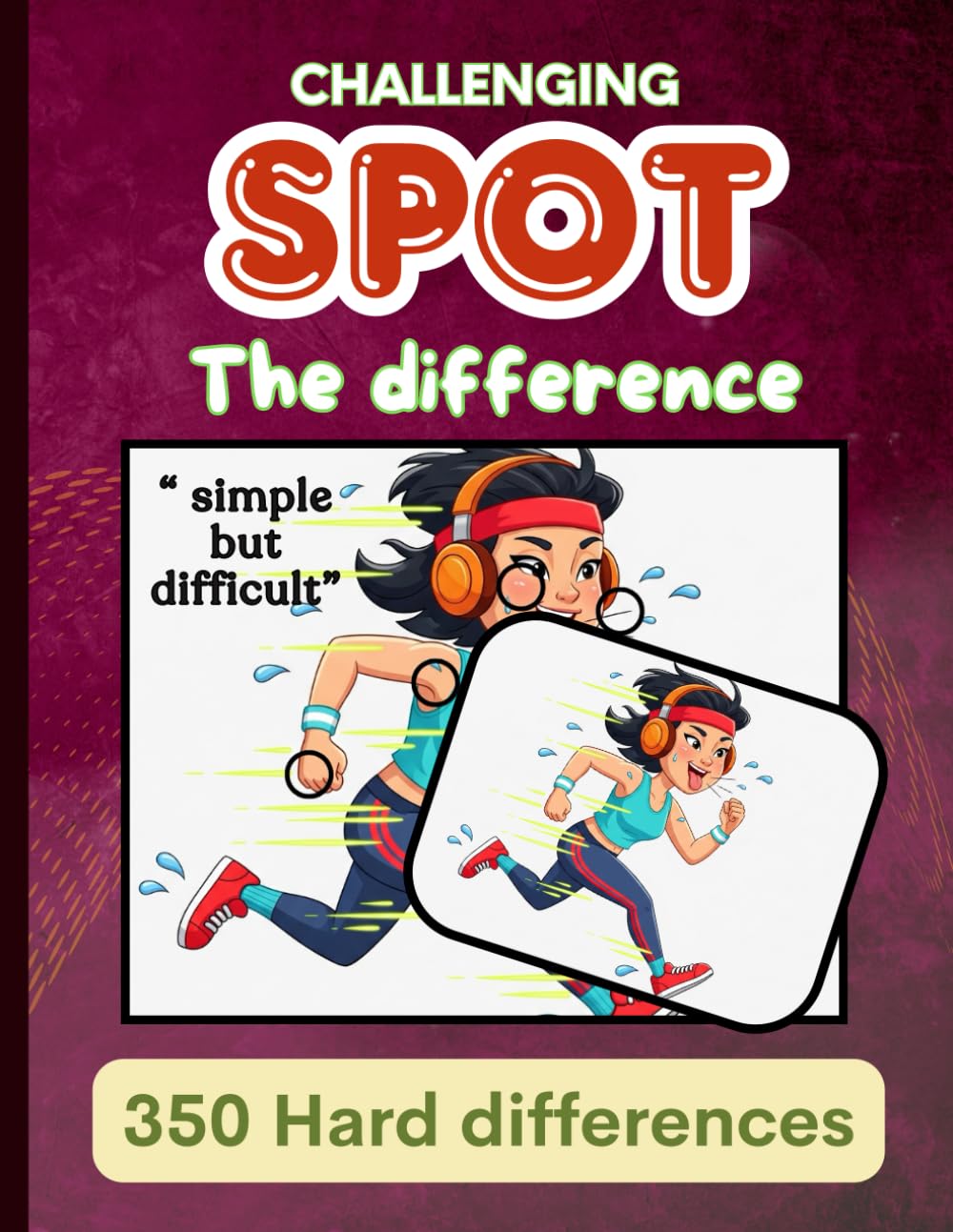 The challenging Spot The Difference Hard Book For Adults and kids | Looks Simple But Difficult To Find with 350 Hard Differences to Find, Picture ... Memory Power (Spot the difference for adult)